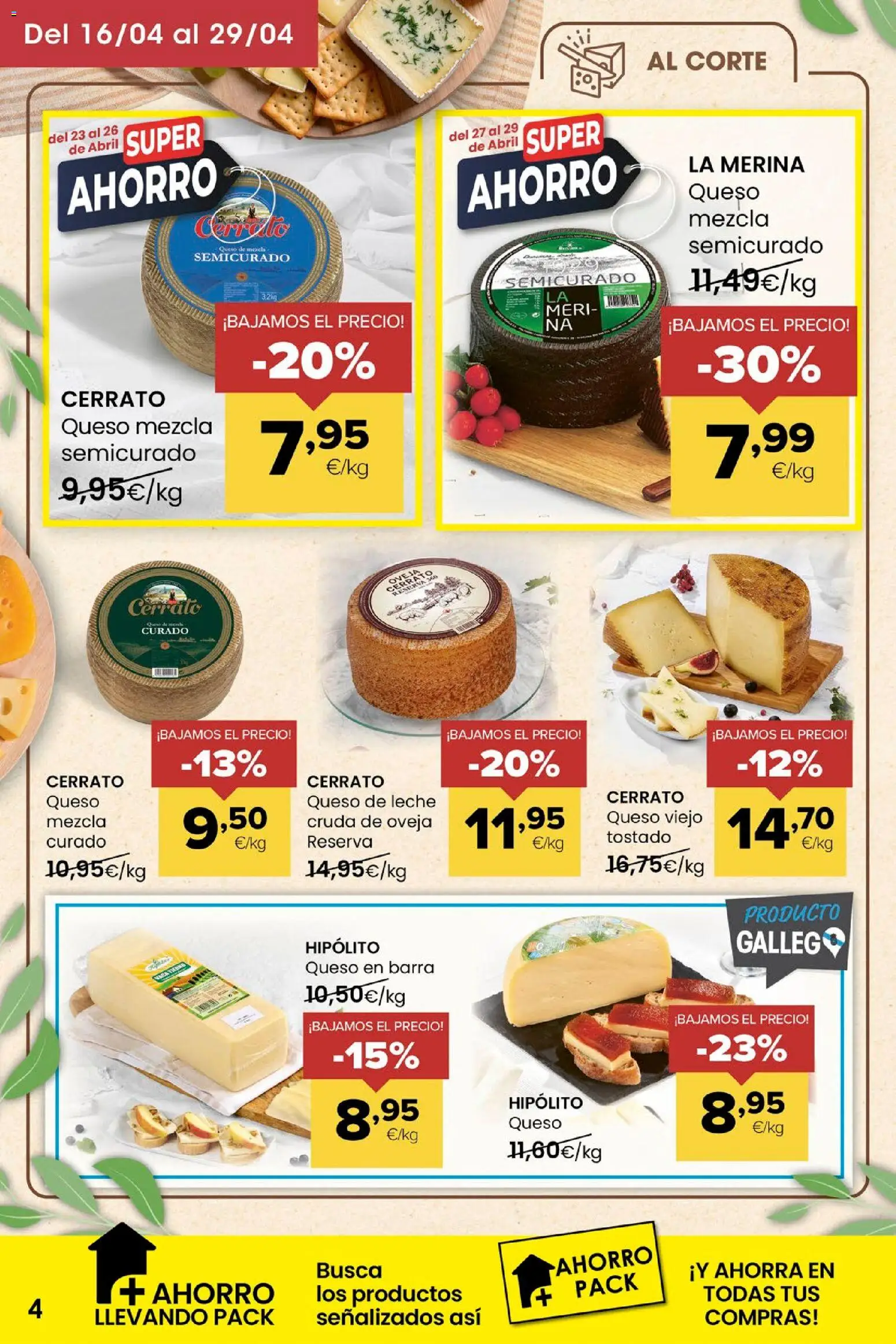 Eroski Miramos por ti │ válido desde el 16.04.2026 | Página: 4 | Productos: Leche, Queso