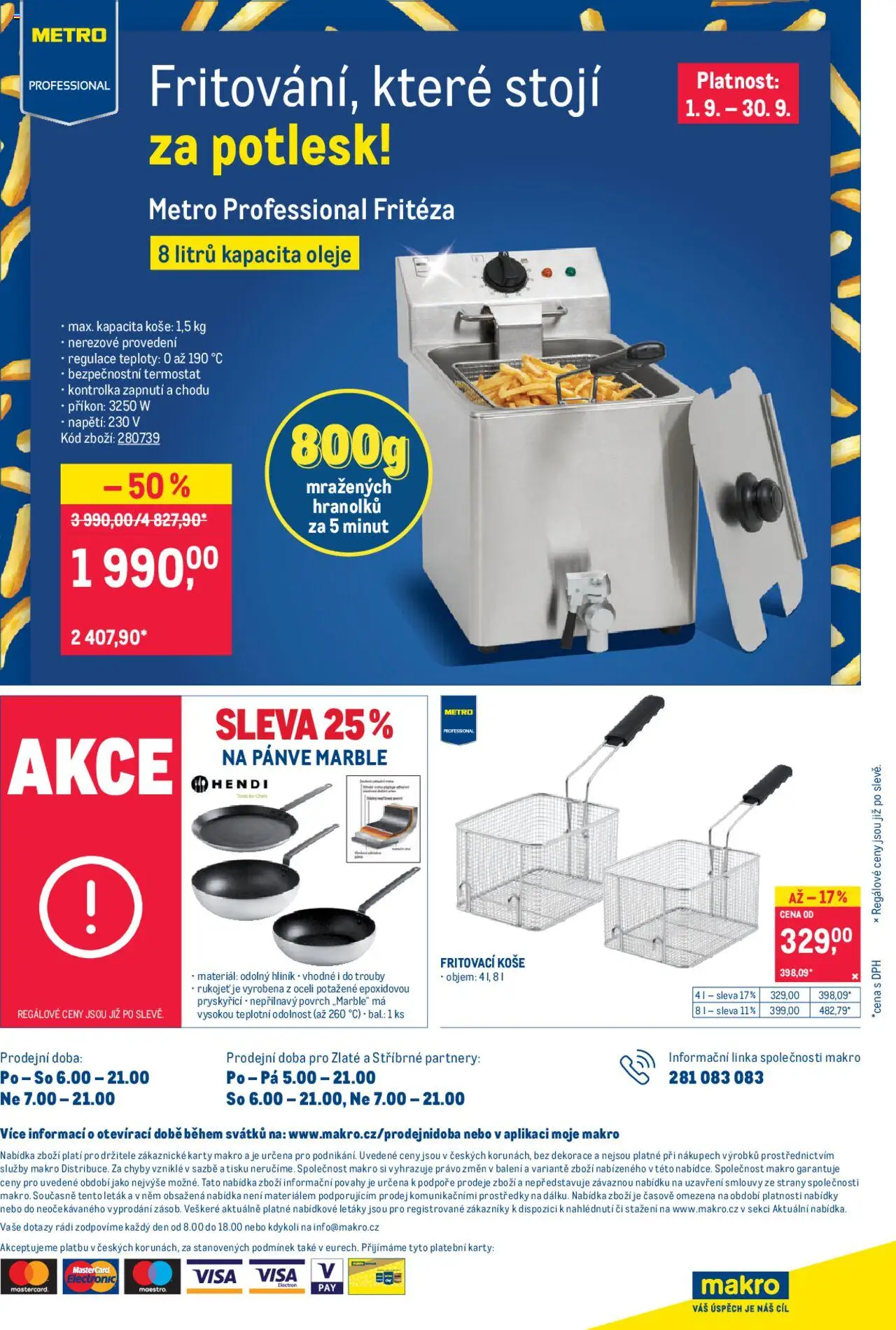 Makro leták - Spotřební zboží od 10.09.2025 | Strana: 8 | Produkty: Oleje, Pánve, Karty, Dekorace