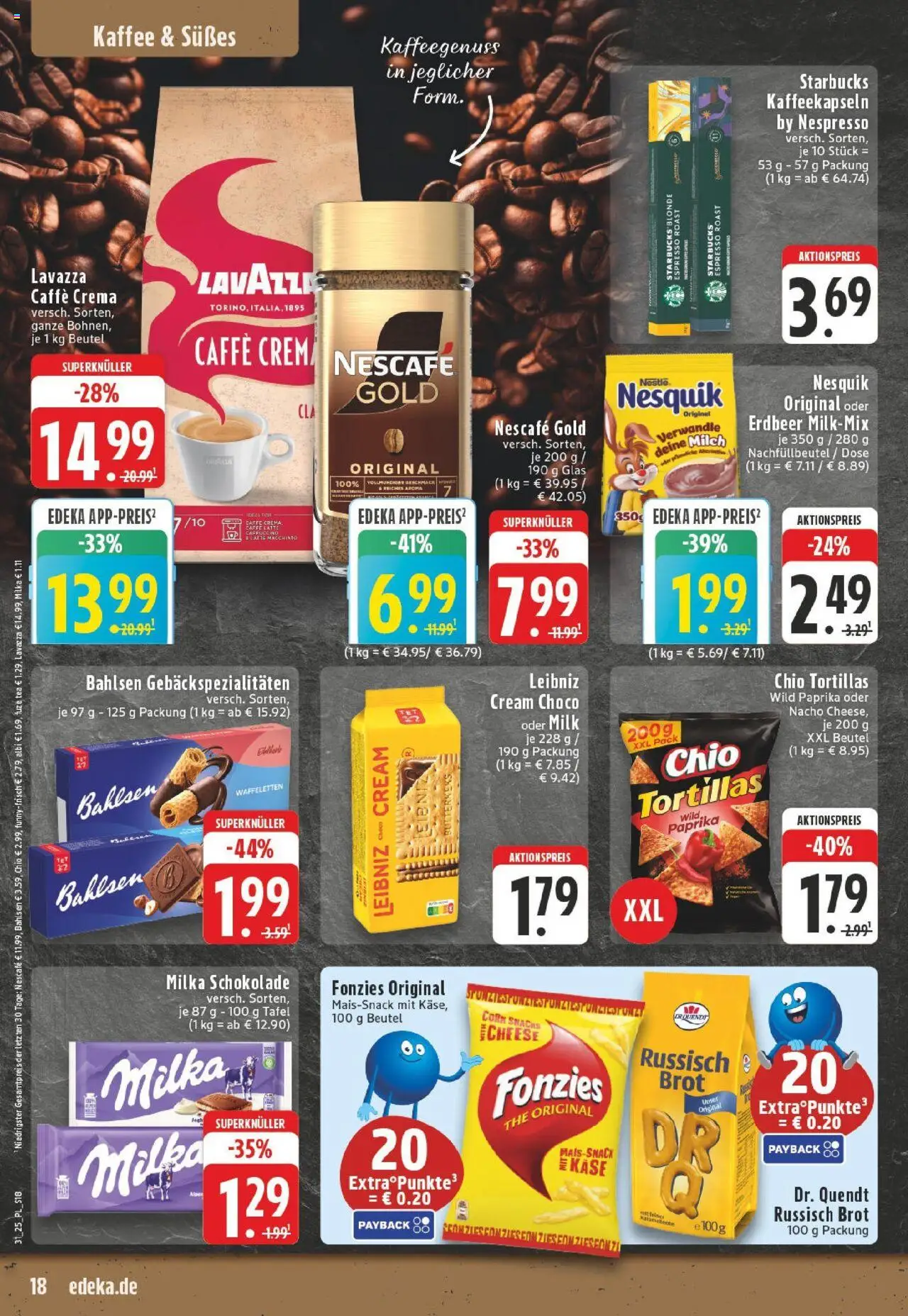 Edeka prospekt Düsseldorf	 - gültig ab dem 27.07.2025 | Seite: 18 | Produkte: Nesquik, Schokolade, Milka schokolade, Brot