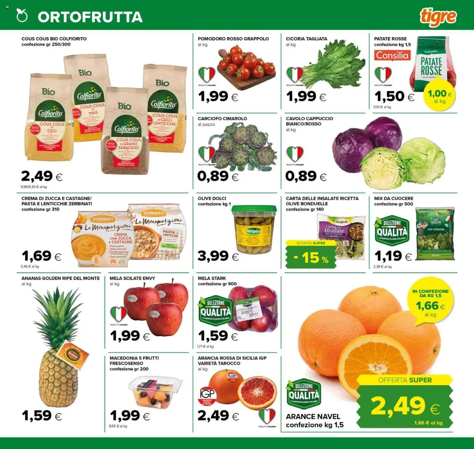 Volantino Tigre del 26.02.2026 | Pagina: 3 | Prodotti: Ceci, Cous cous, Cappuccio, Mais
