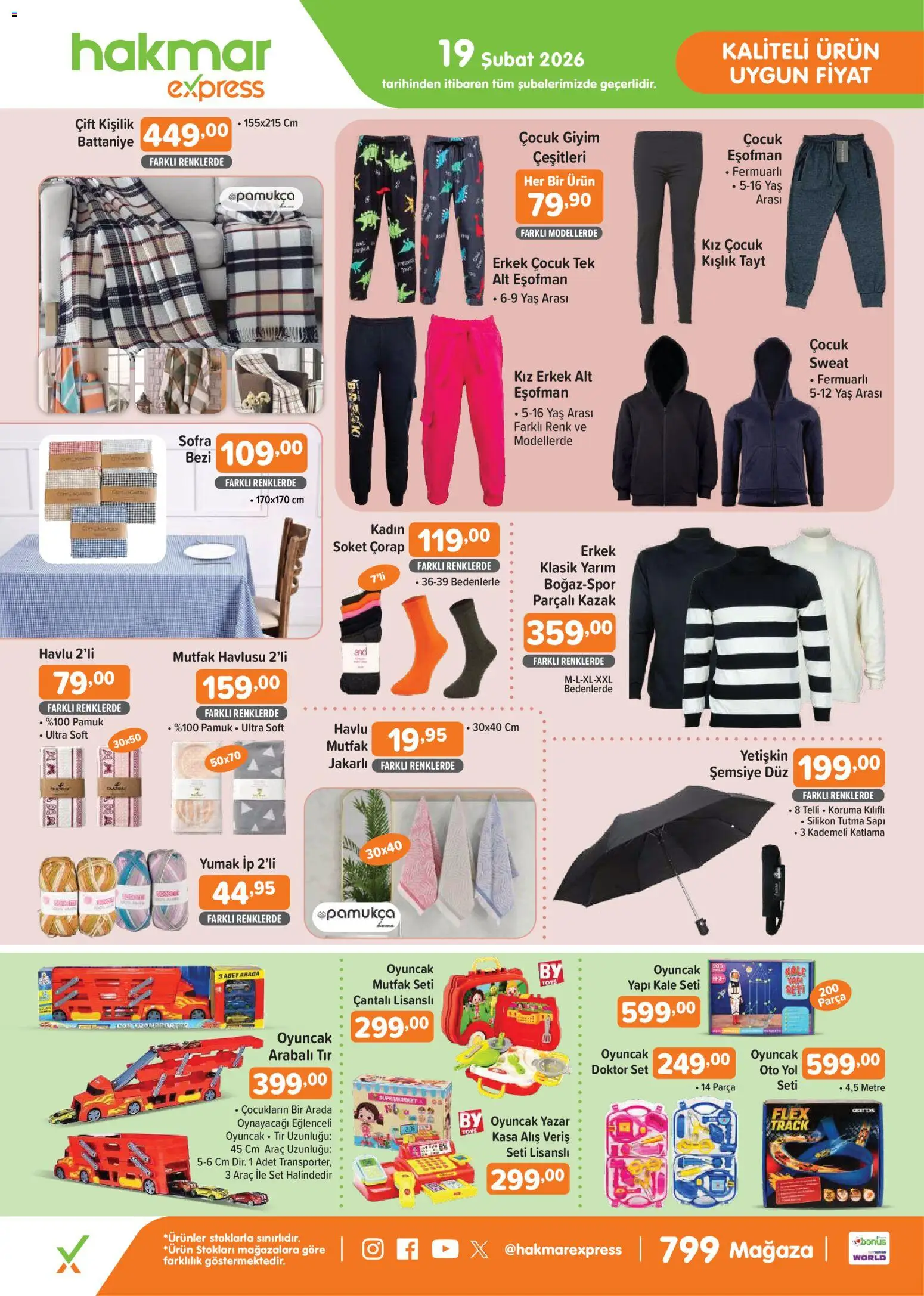 Hakmar Express Perşembe Aktüel Ürünler - 19.02.2026 tarihinden itibaren geçerlidir | Sayfa: 2 | Ürünler: Battaniye, Çorap, Tayt, Kasa