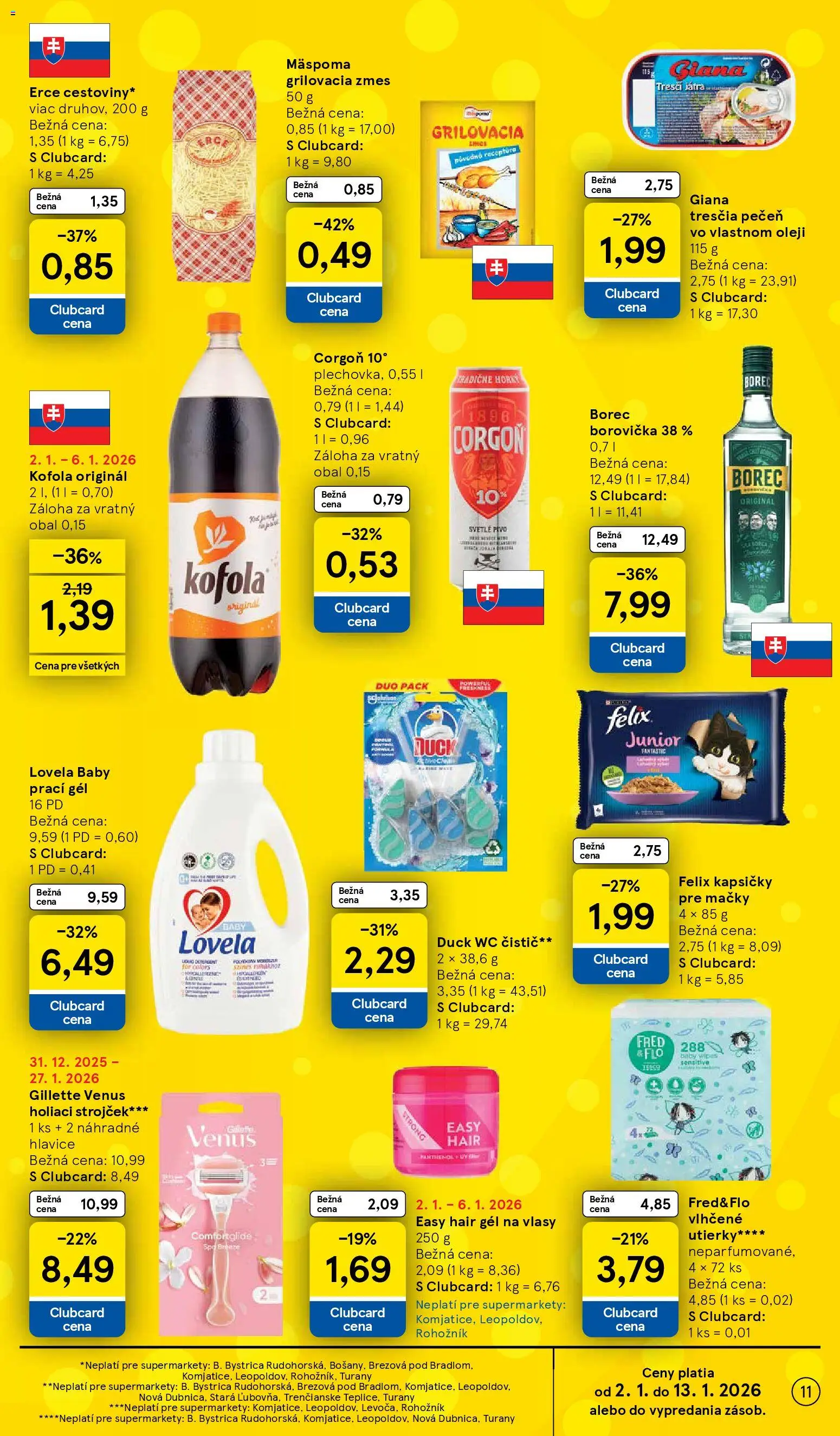 Nové Tesco akcie – leták je platný od 02.01.2026 | Strana: 11 | Produkty: Strojček, Holiaci strojček, Wc