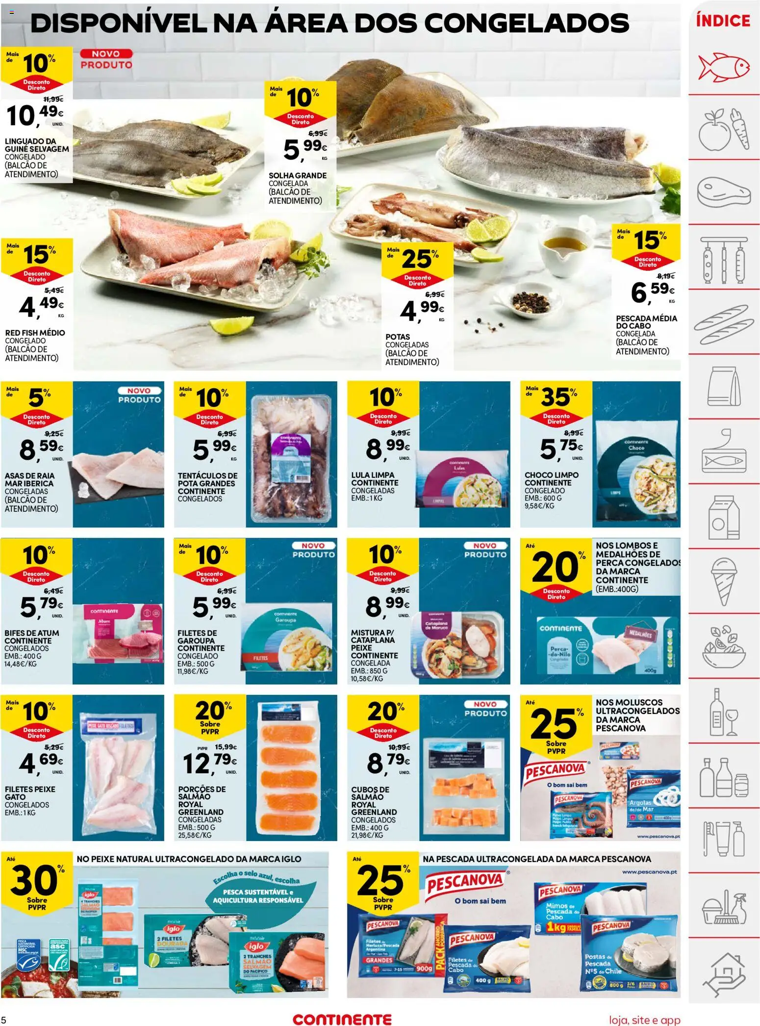 Continente folheto │ válido de 10.03.2026 | Página: 5 | Produtos: Dourada, Atum, Pescada, Pescada do cabo