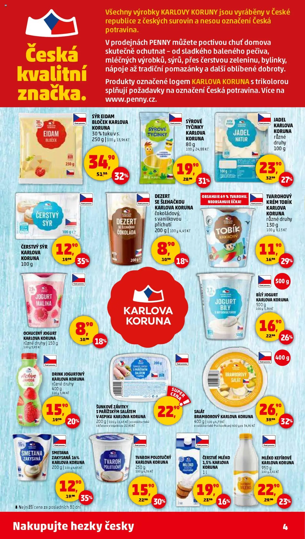 Penny Market leták - Čtvrtečník od 11.09.2025 | Strana: 4 | Produkty: Pomazánky, Salát, Eidam, Čerstvý sýr