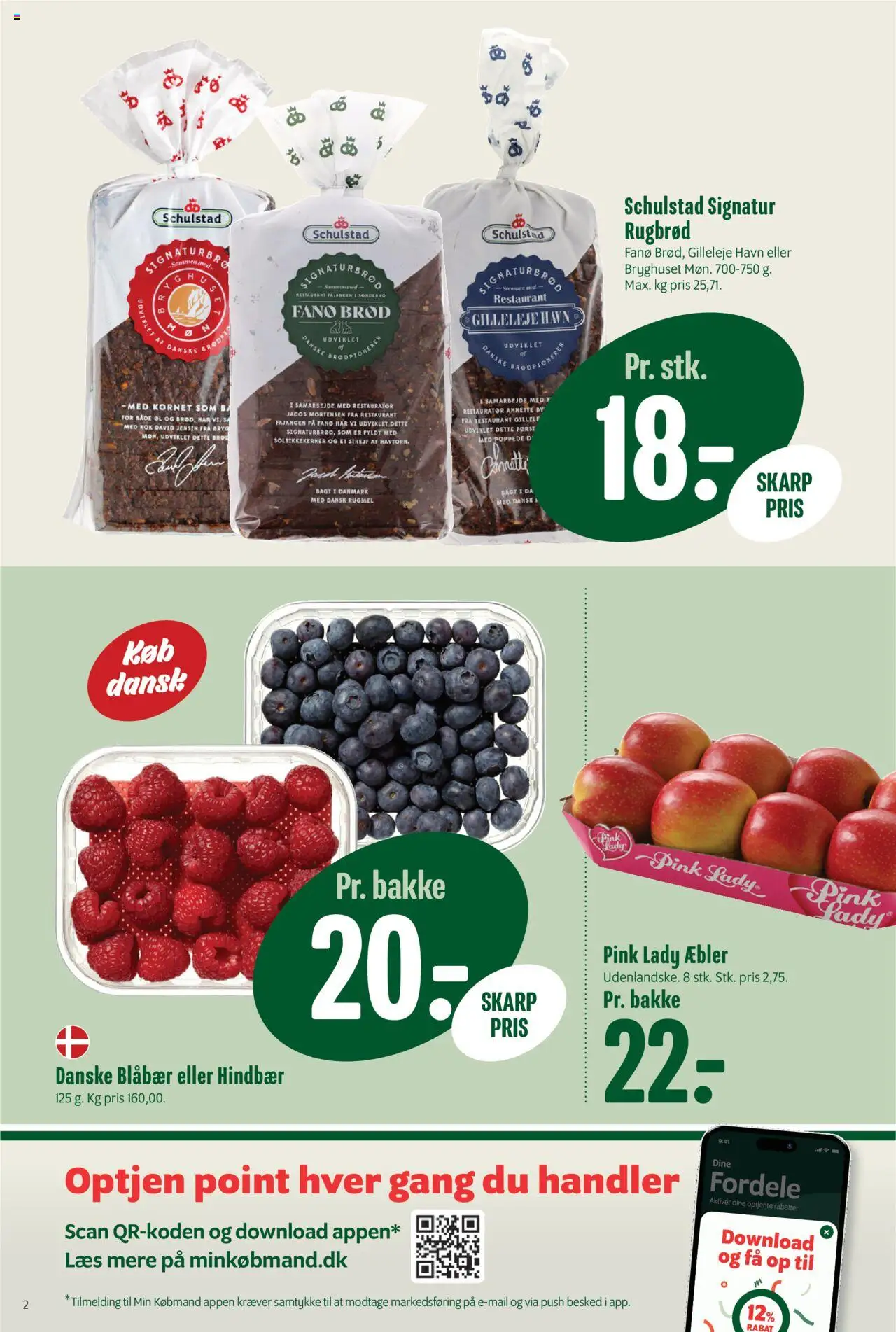 Min Købmand Tilbudsavis gyldig fra 08.08.2025 | Side: 2 | Produkter: Blåbær, Hindbær, Rugbrød, Søm