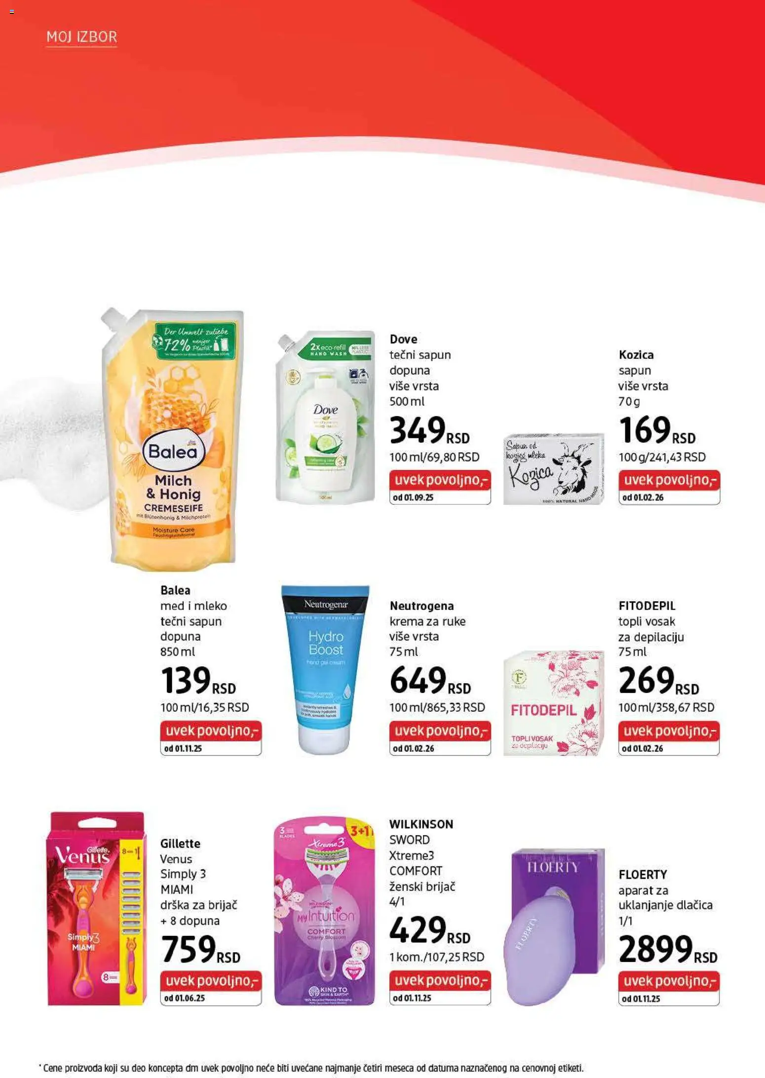 DM Drogerie katalog - važi od 01.02.2026 | Strana: 28 | Proizvode: Mleko, Krema, Med, Sapun