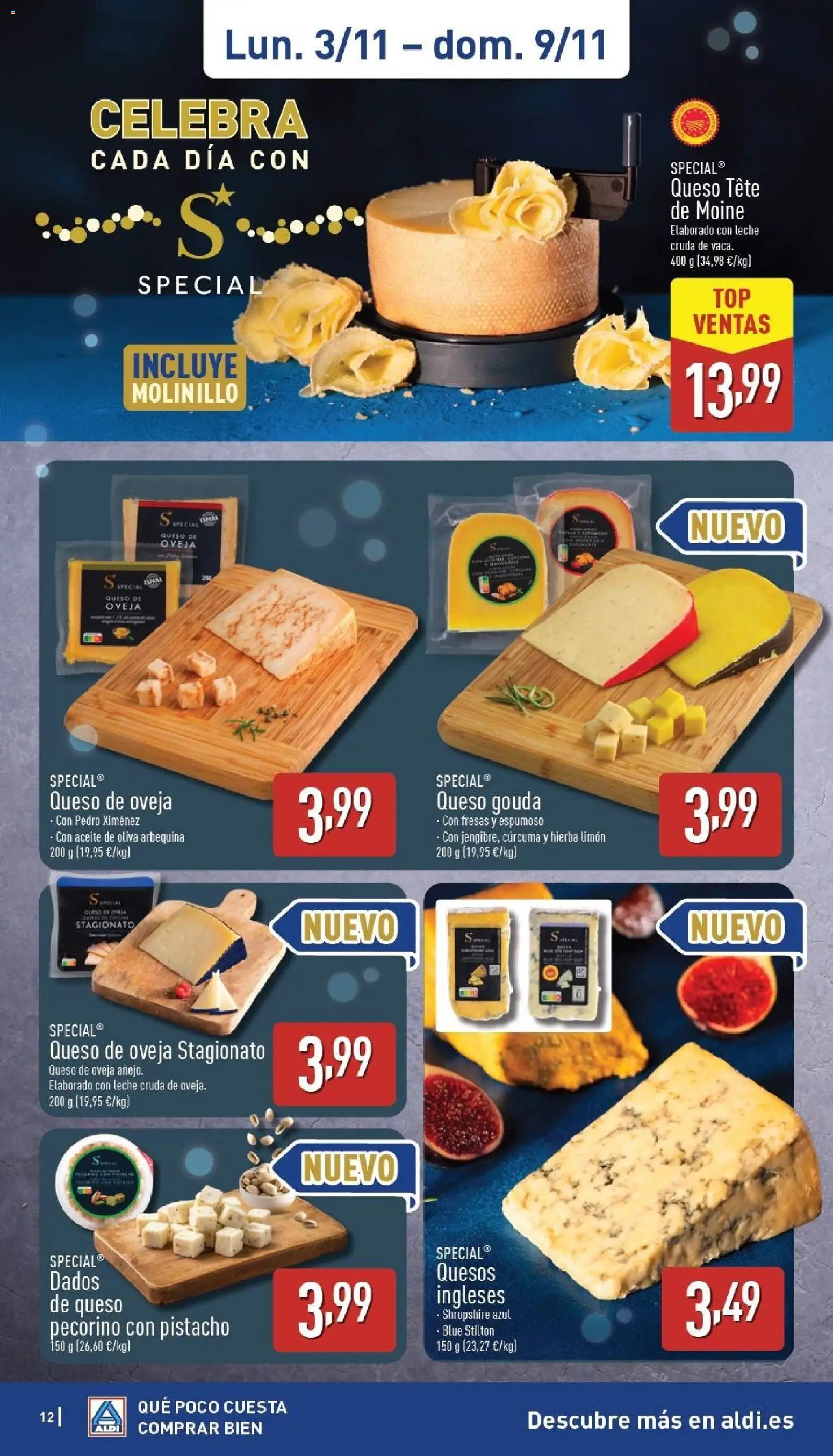 Aldi folleto Península │ válido desde el 03.11.2025 | Página: 12 | Productos: Queso de oveja, Aceite, Fresas, Queso Gouda