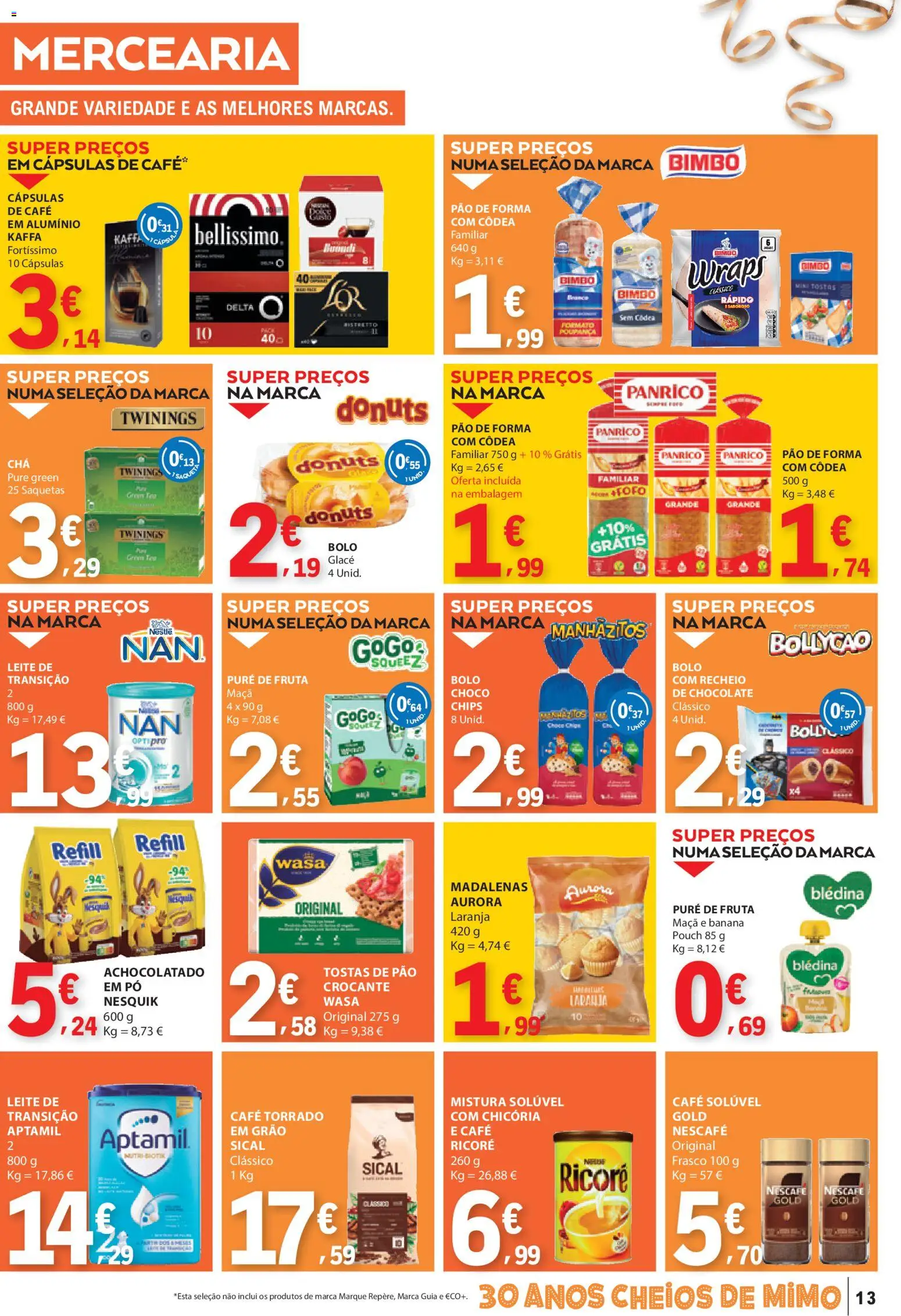 E.Leclerc folheto │ válido de 26.12.2025 | Página: 13 | Produtos: Tostas, Café solúvel, Maça, Chocolate