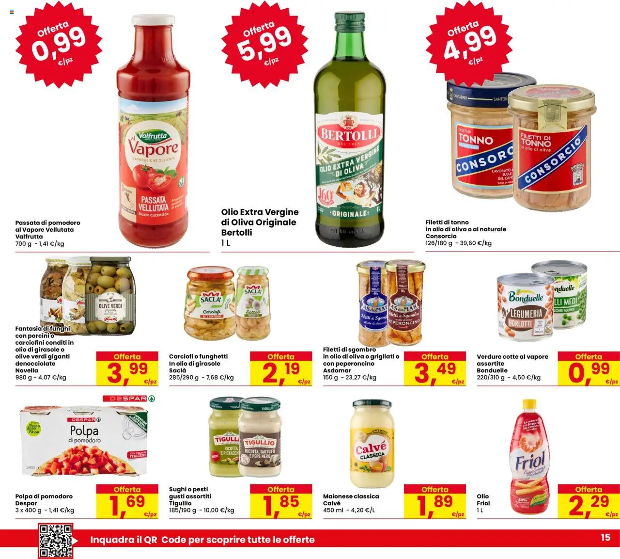 Volantino Despar del 21.08.2025 | Pagina: 15 | Prodotti: Maionese, Pomodoro, Olio, Tonno