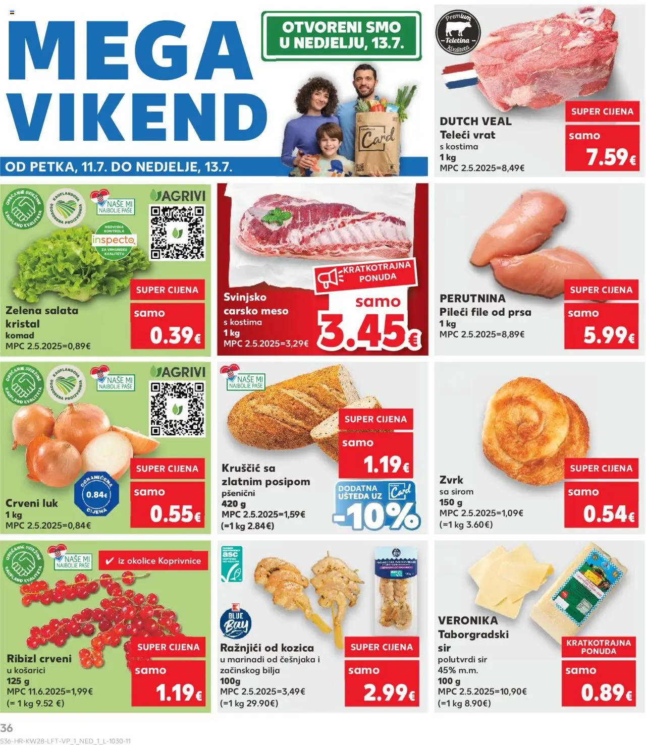 Kaufland katalog | vrijedi od 09.07.2025 | Stranica: 36 | Proizvodi: Sir, Pileći file, Salata, Luk