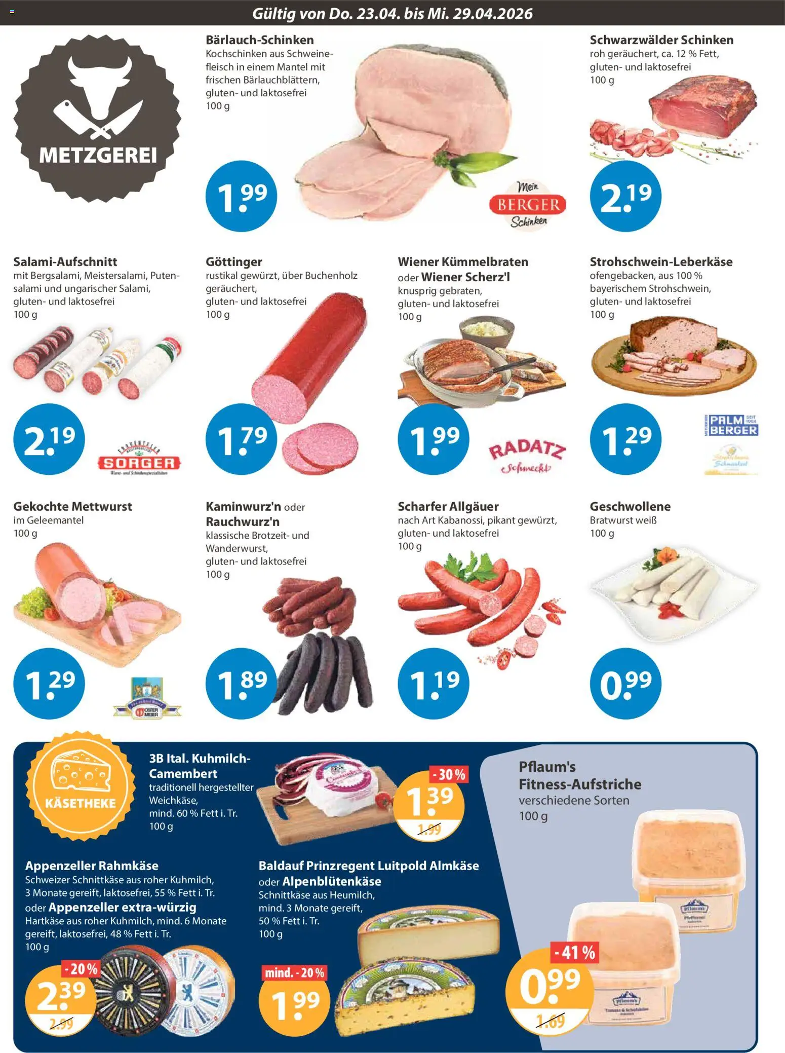 V-Markt Schwaben / Oberbayern – gültig ab 23.04.2026 | Seite: 2 | Produkte: Mantel, Salami, Schinken, Fleisch