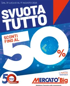 Anteprima del volantino Mercatò Big Sconti 50% catalogo valido a partire dal 31.07.2025