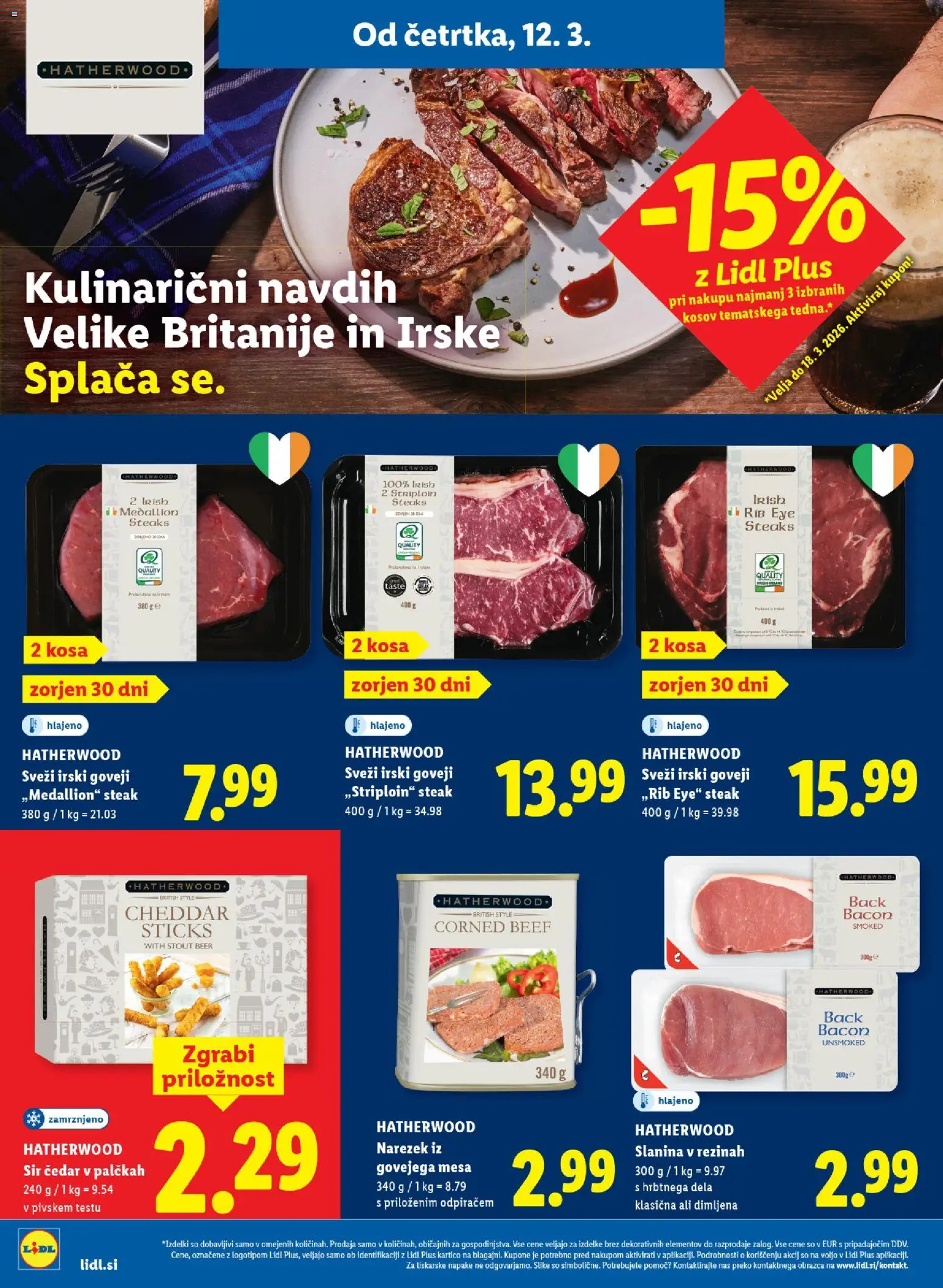 Novi Lidl katalog ponudbe – veljaven od 12.03.2026 | Stran: 16 | Izdelki: Narezek, Slanina, Sir, Cheddar