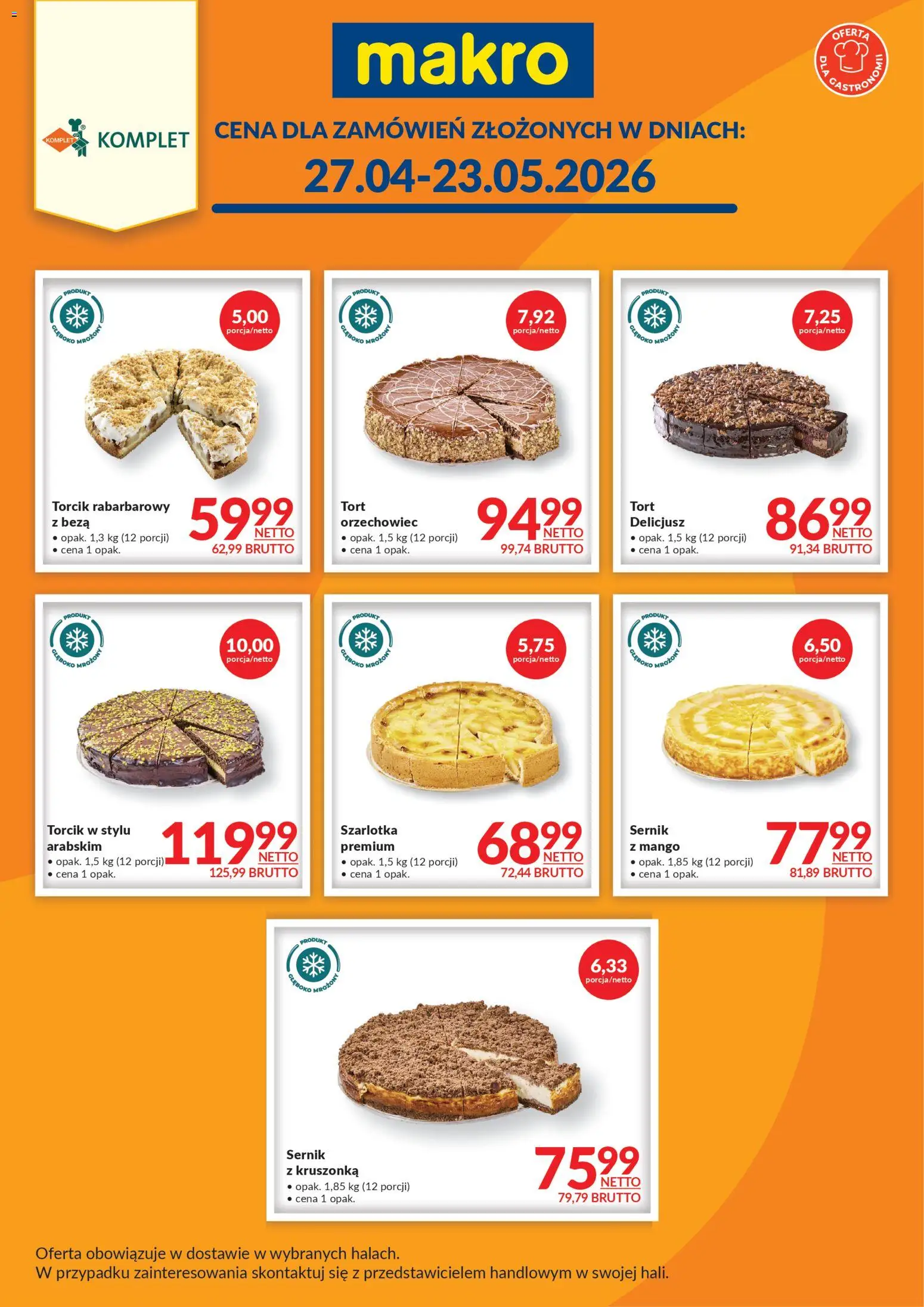 Makro gazetka - Ciasta od 27.04.2026 | Strona: 1 | Produkty: Mango, Tort