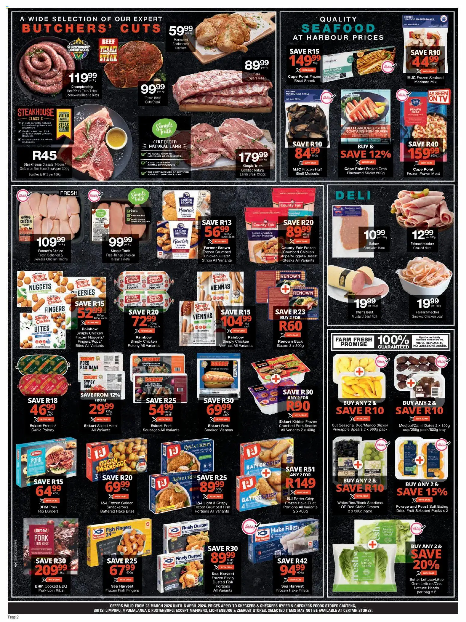 New Checkers catalogue – valid from 23.03.2026 | Page: 2 | Products: Dates, Globe, TV, Steak