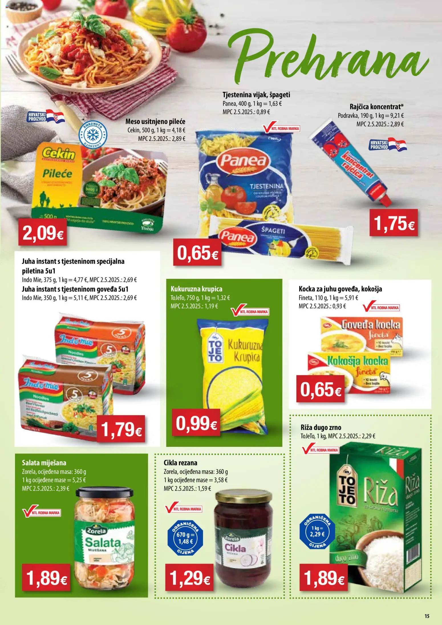 Bakmaz katalog | vrijedi od 10.12.2025 | Stranica: 15 | Proizvodi: Tjestenina, Salata, Juha, Kocka za juhu