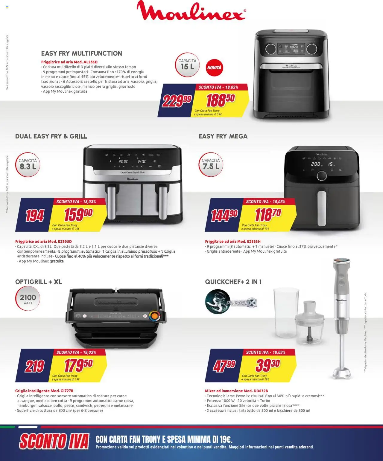 Volantino Trony del 02.10.2025 | Pagina: 21 | Prodotti: Melanzane, Alluminio, Fan, Mixer