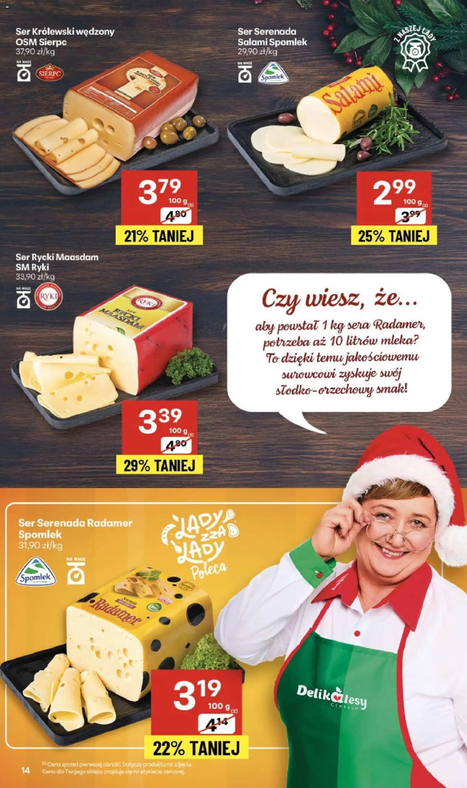 Delikatesy Centrum Gazetka - Sklepy Własne od 04.12.2025 | Strona: 14 | Produkty: Waga, Mleka, Ser, Salami