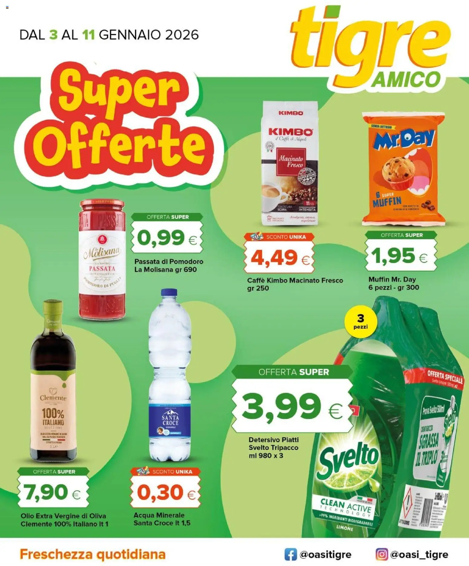 Volantino Tigre del 03.01.2026 | Pagina: 1 | Prodotti: Limone, Muffin, Passata di pomodoro, Acqua minerale