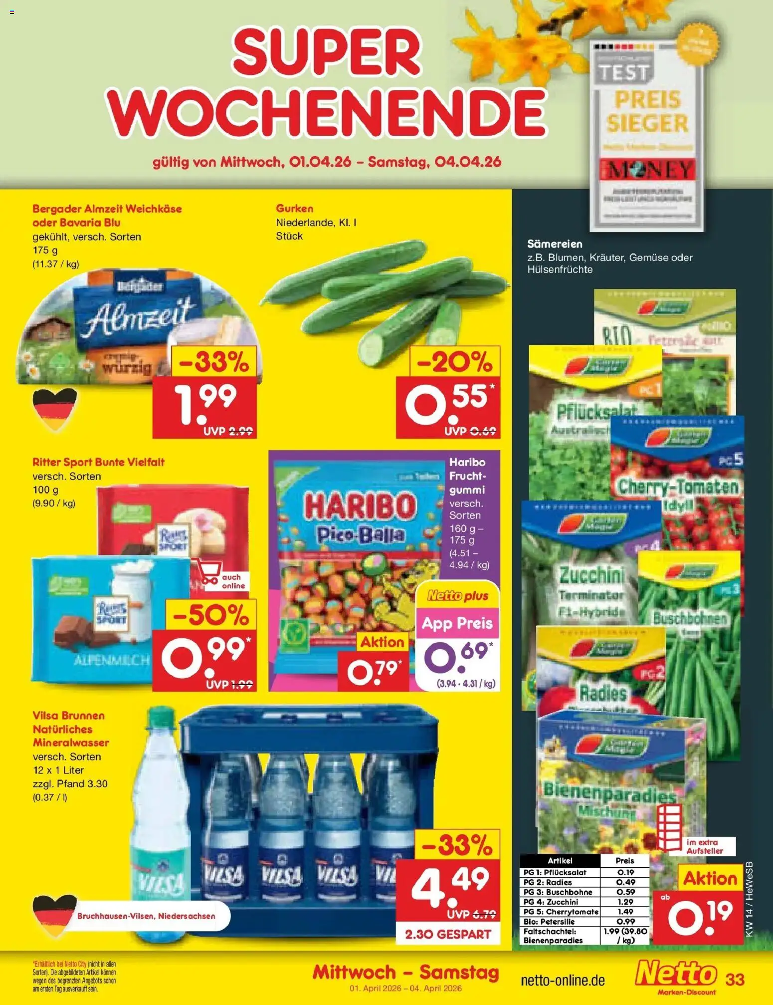 Netto Marken-Discount Prospekt Hamburg	 – gültig ab 30.03.2026 | Seite: 41 | Produkte: Ritter sport, Gemüse, Petersilie, Gurken