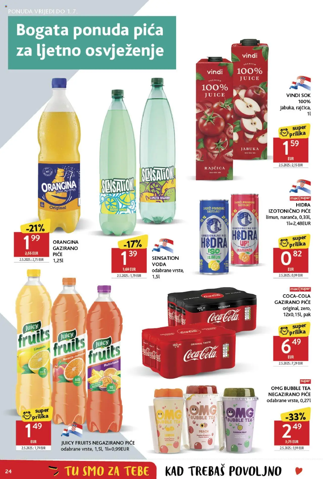 Konzum katalog | vrijedi od 25.06.2025 | Stranica: 24 | Proizvodi: Pica, Sok, Limeta, Rajčica