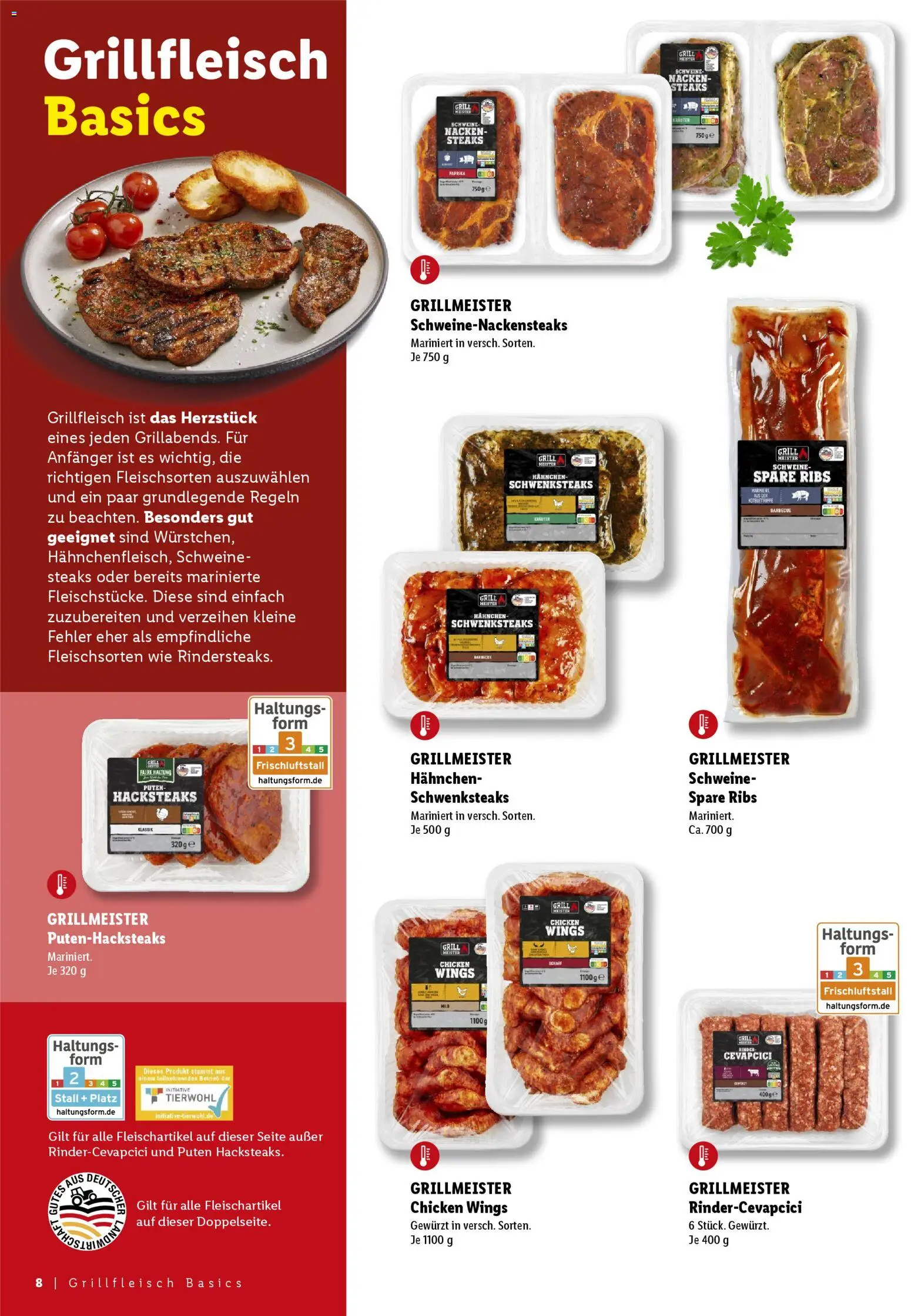 Lidl Prospekt – gültig ab 25.04.2026 | Seite: 8 | Produkte: Grill, Hahnchen, Spare ribs, Cevapcici