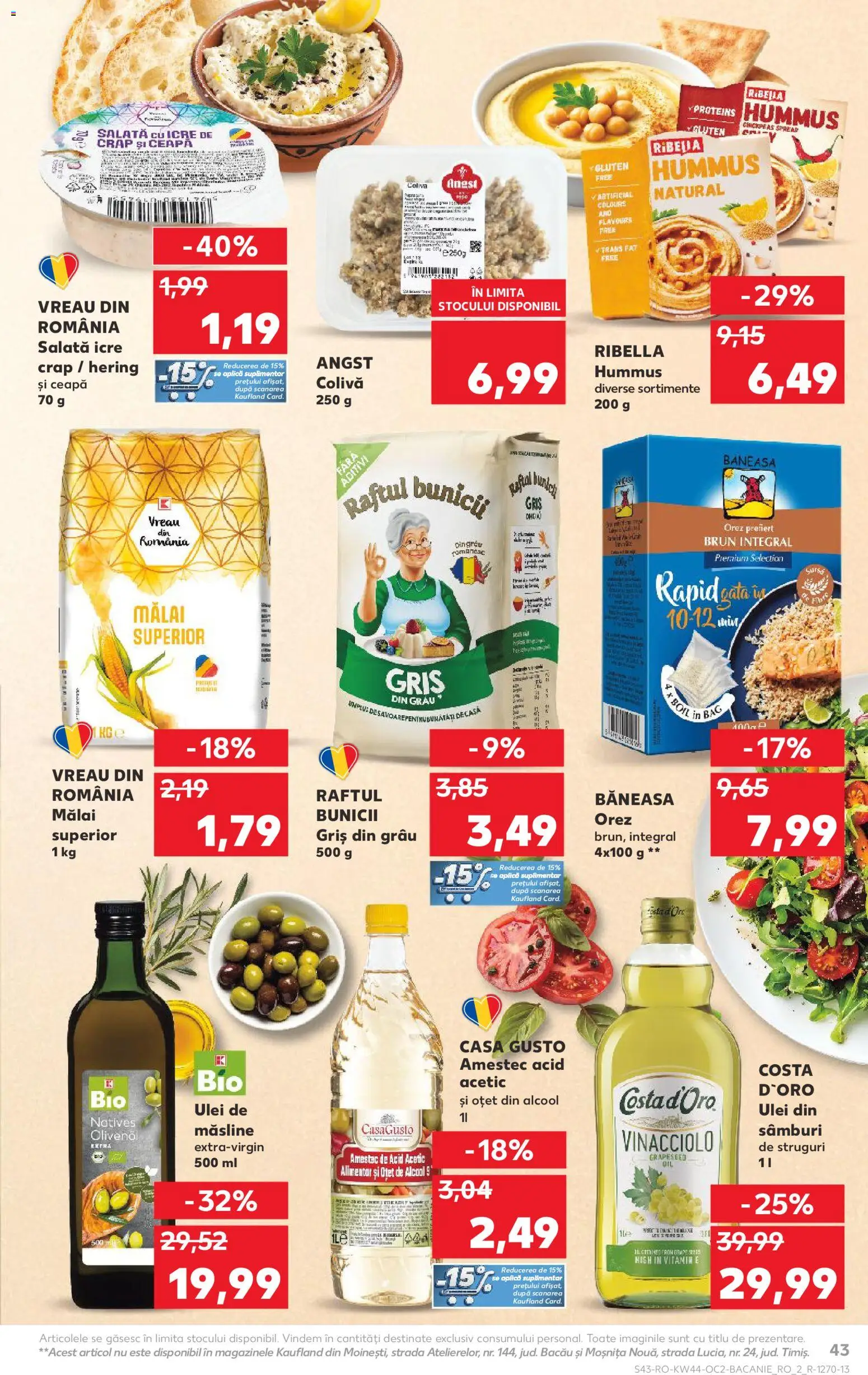 Kaufland RO akciós ujság - amely érvényes a következő dátumtól: 29.10.2025 | Oldal: 43 | Termékek: Hering, Saláta