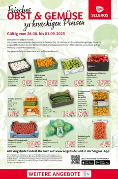 Selgros Obst & Gemüse gültig ab dem 26.08.2025