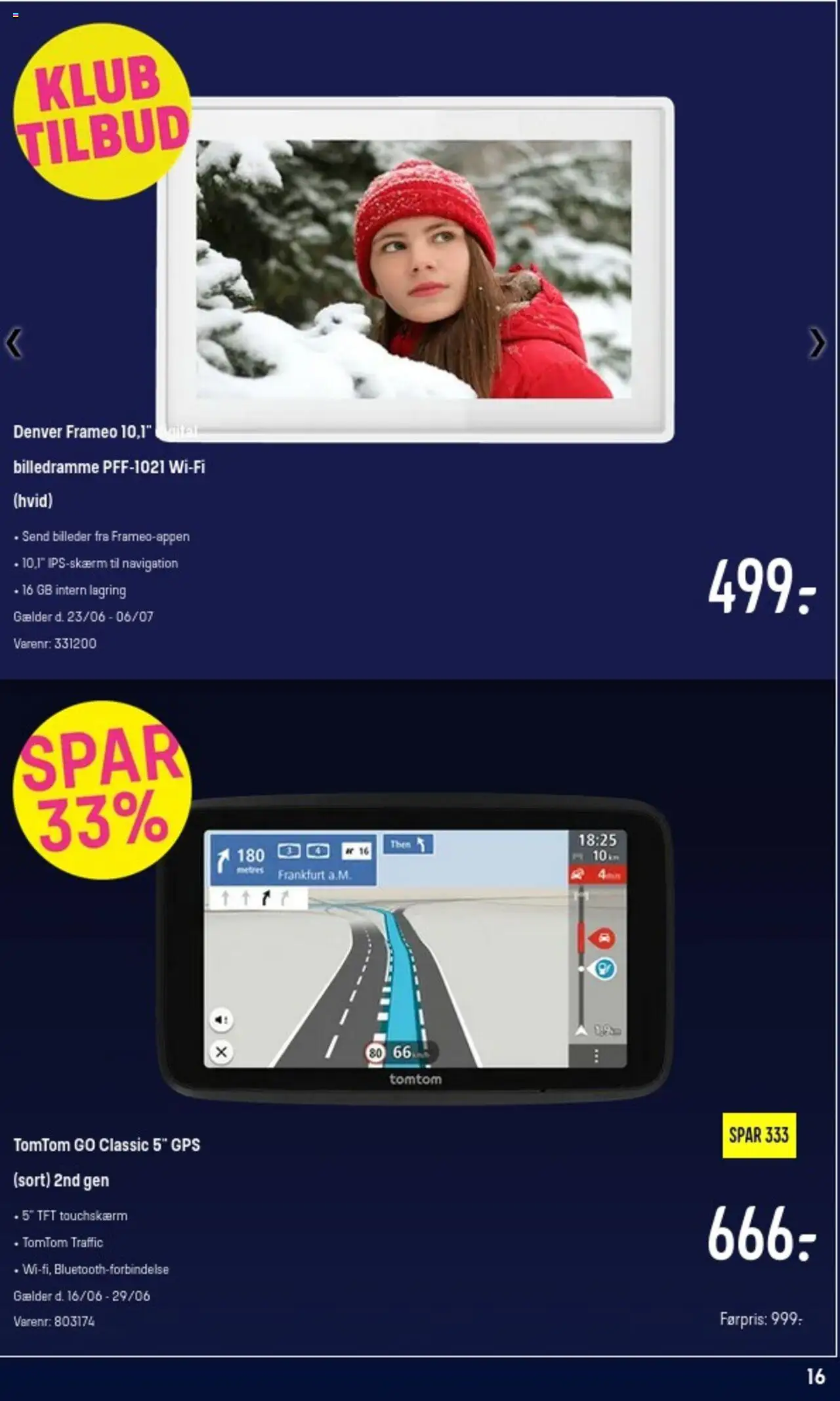 Elgiganten Tilbudsavis gyldig fra 23.06.2025 | Side: 16 | Produkter: GPS, Navigation, Billedramme