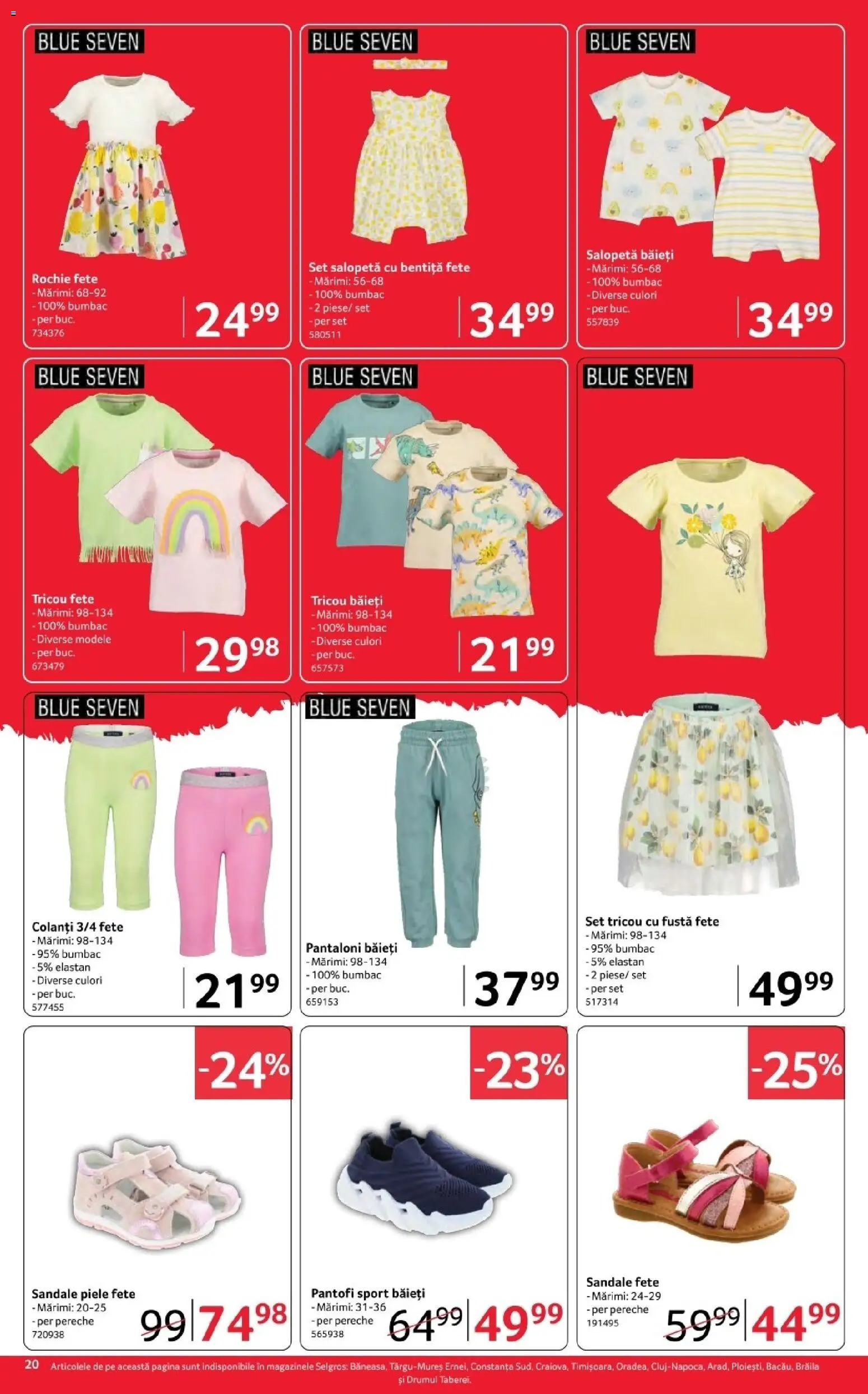 Noul catalog Selgros – valabil de la 17.04.2026 | Pagină: 20 | Produse: Tricou, Pantaloni, Salopetă, Colanți