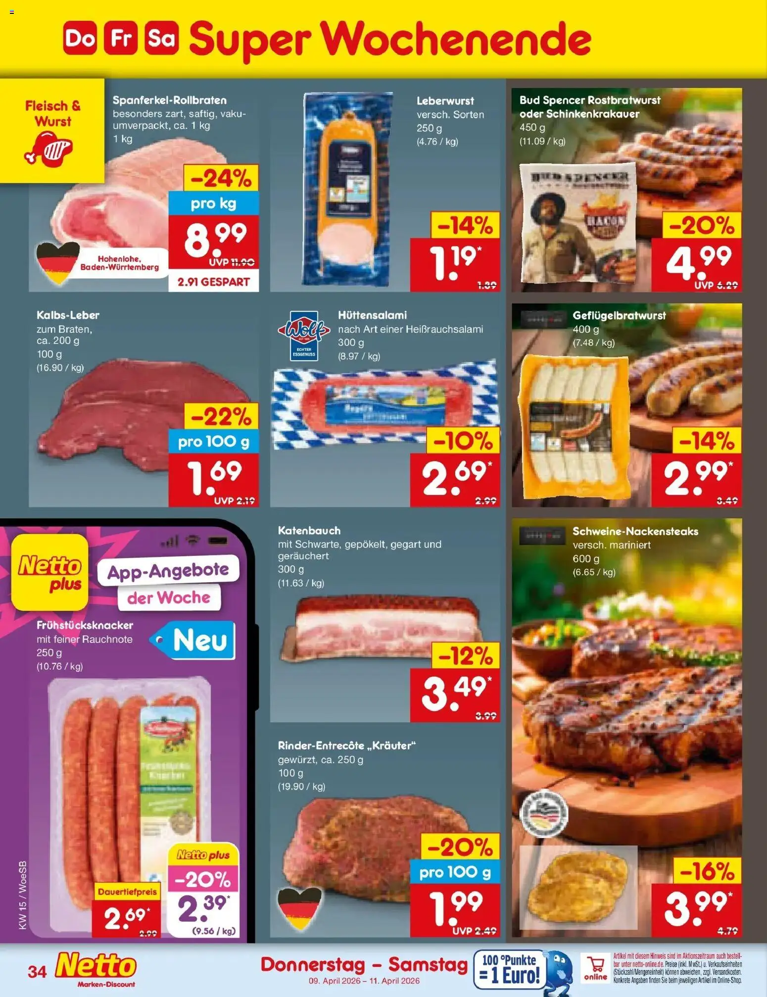 Netto Marken-Discount Prospekt Gemmingen	 – gültig ab 05.04.2026 | Seite: 50 | Produkte: Kalbsleber, Wurst, Fleisch