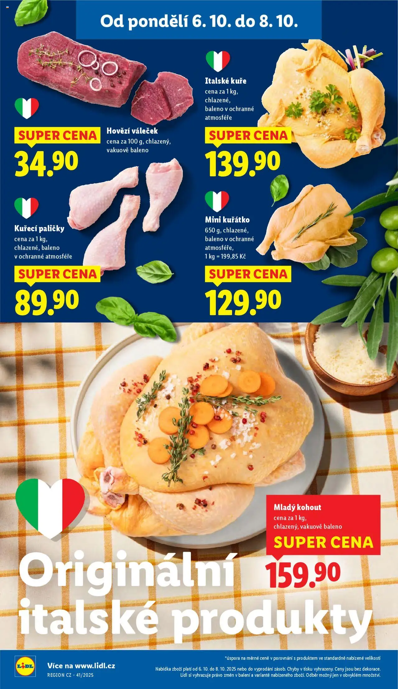 Lidl leták od 06.10.2025 | Strana: 12 | Produkty: Hovězí, Kuře, Váleček, Kuřecí paličky