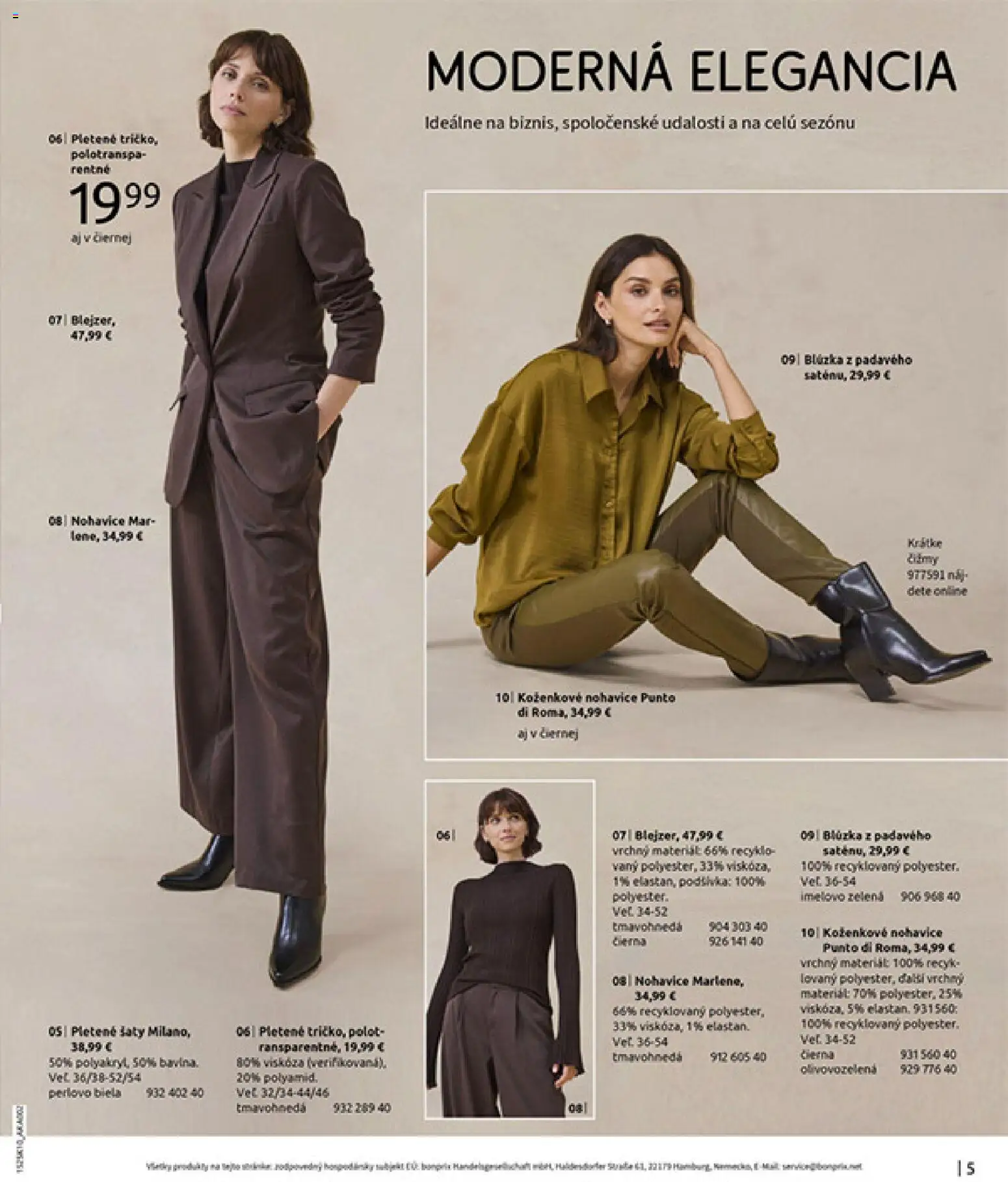 Nové Bonprix akcie – leták je platný od 01.11.2025 | Strana: 7 | Produkty: Blúzka, Nohavice