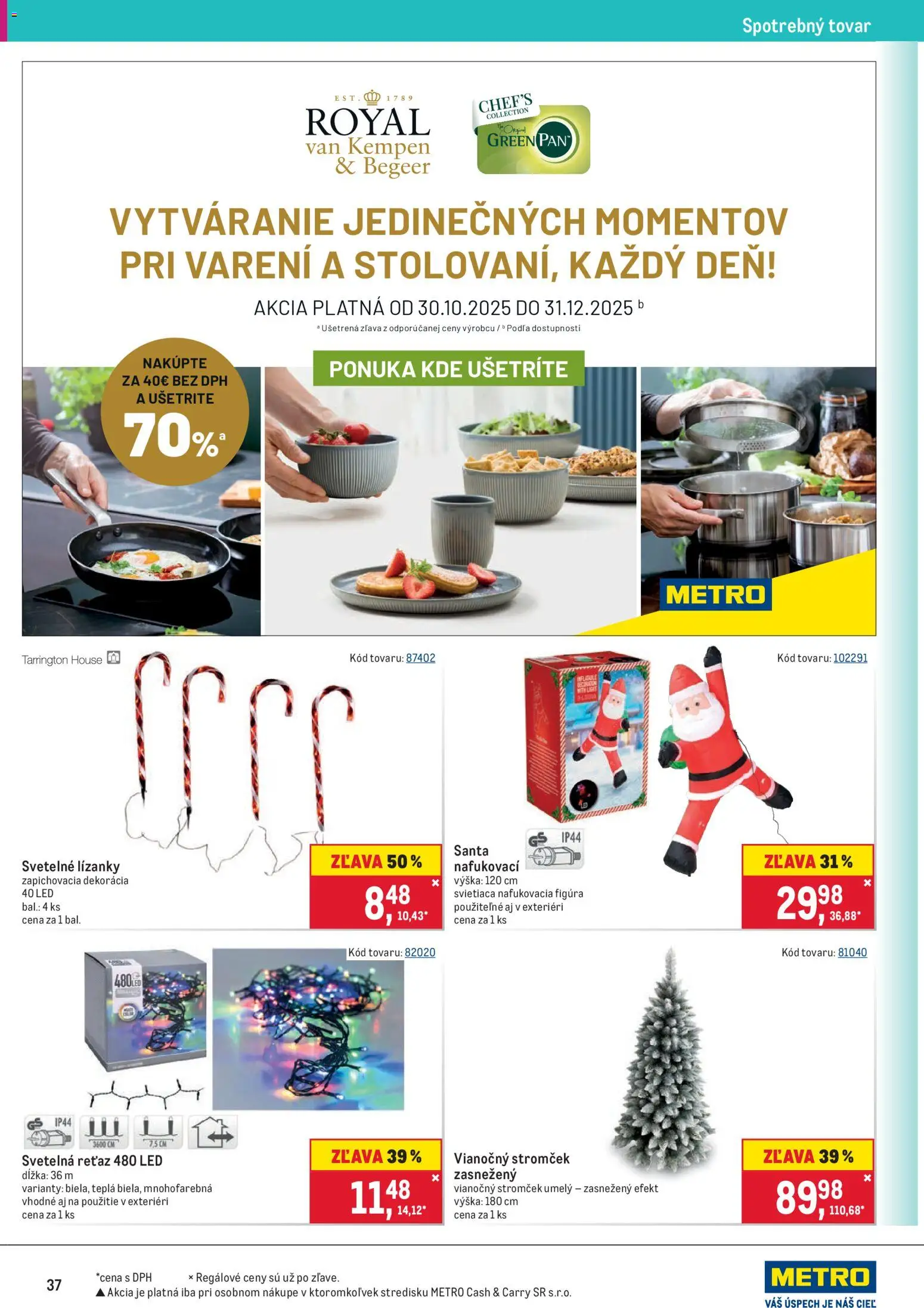 Nové Metro akcie – leták je platný od 19.11.2025 | Strana: 37 | Produkty: Led, Vianočný stromček