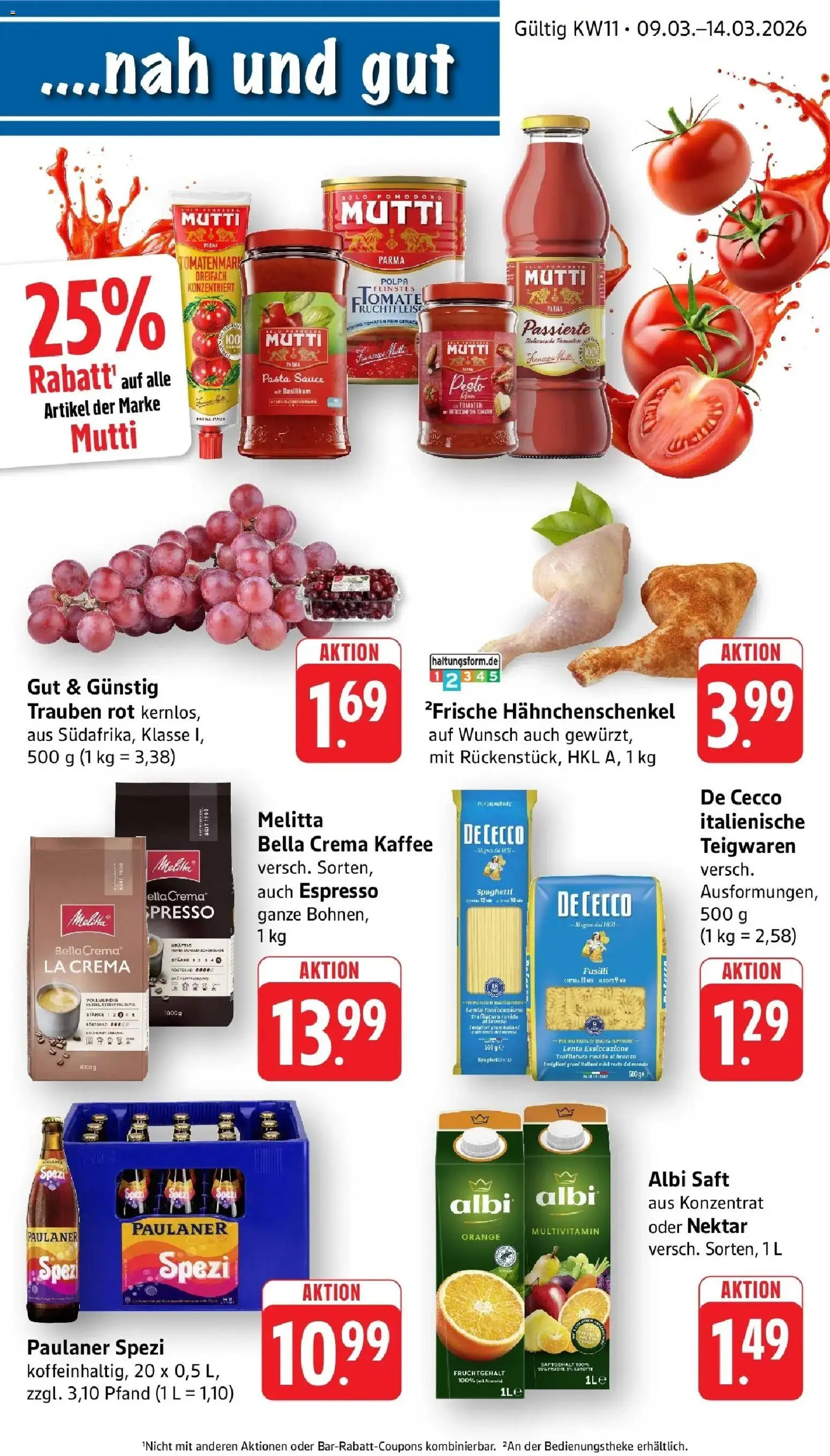 Edeka prospekt Offenburg-Zunsweier	 – gültig ab 09.03.2026 | Seite: 1 | Produkte: Hahnchenschenkel, Kaffee, Karotte, Paulaner