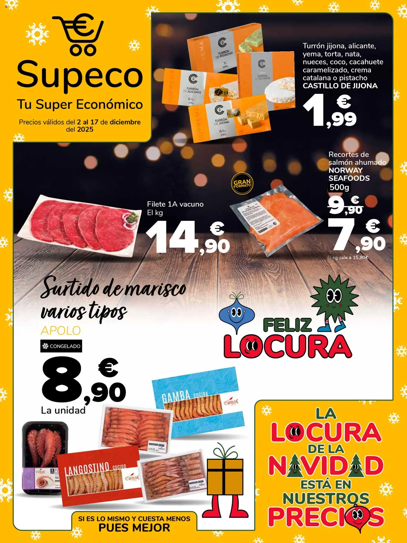 Supeco folleto │ válido desde el 02.12.2025 | Página: 1 | Productos: Crema, Salmón ahumado, Filete, Gamba