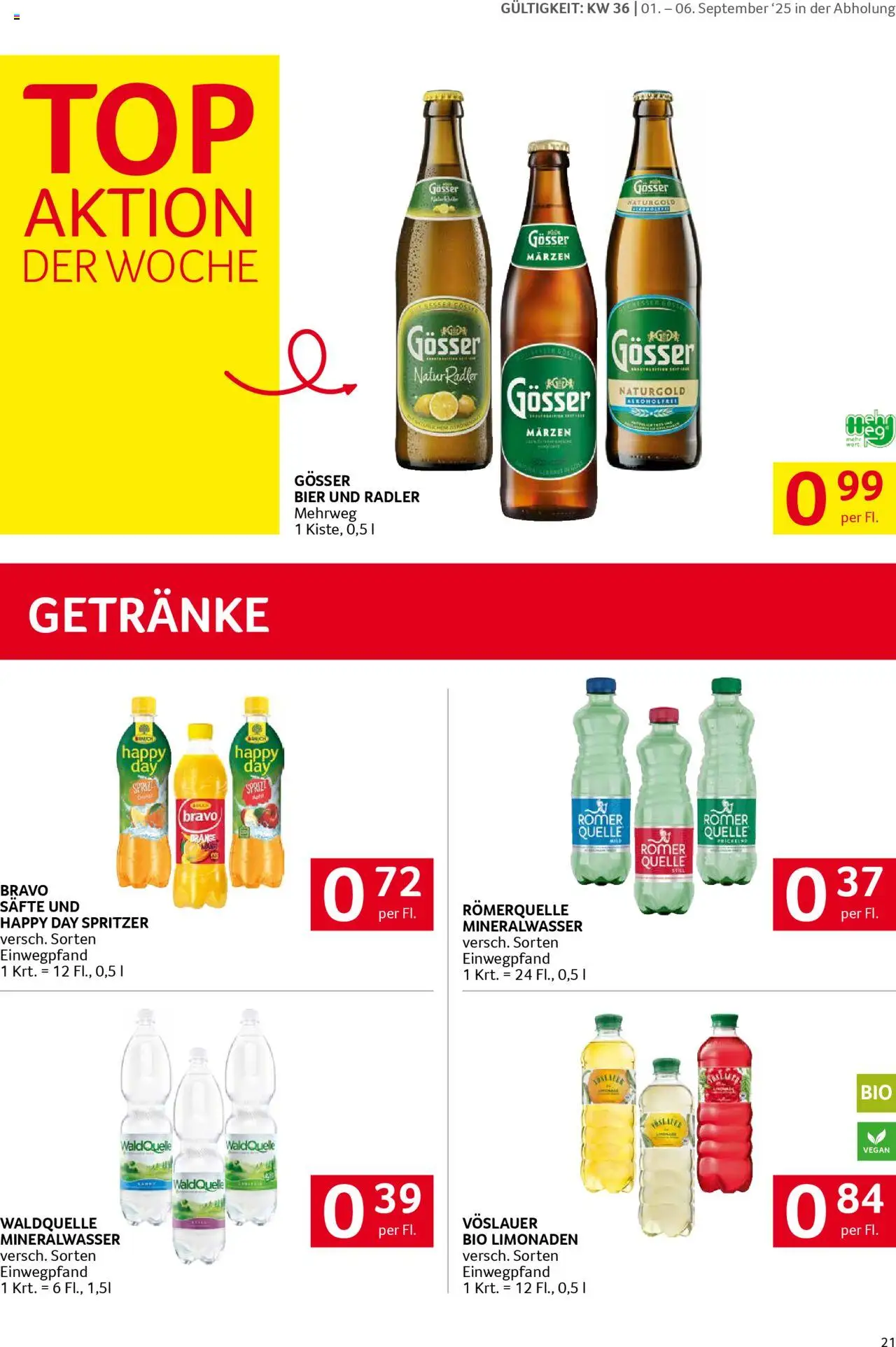Transgourmet Flugblatt gültig ab 31.08.2025 | Seite: 21 | Produkte: Bier