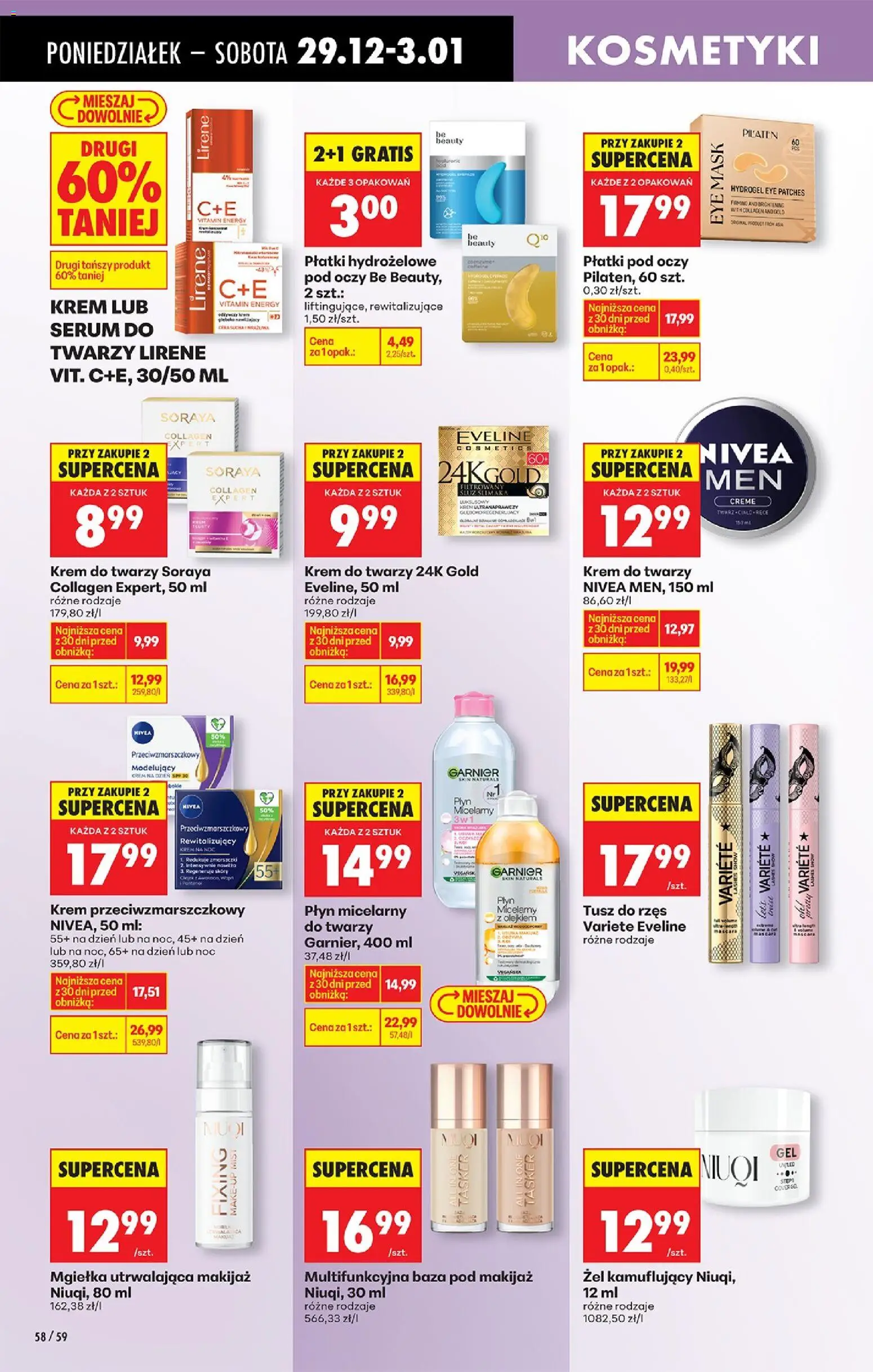 Biedronka gazetka od 29.12.2025 | Strona: 70 | Produkty: Makijaż, Be beauty, Baza pod makijaż, Krem do twarzy