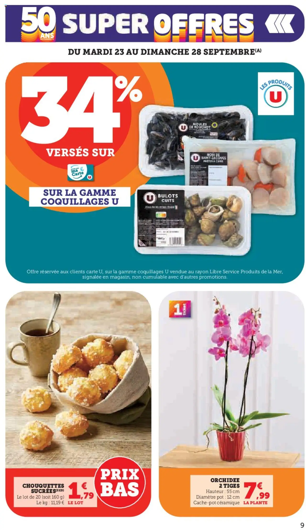  | Page: 9 | Produits: Bulots cuits, Noix de saint jacques, Orchidée, Noix