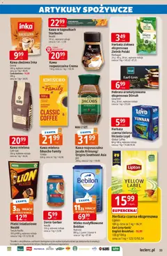 Pogląd oferty "E.Leclerc gazetka" - ważna od 10.03.2026 | Strona: 33 | Produkty: Czekoladowa, Kawa rozpuszczalna, Tchibo, Kawa