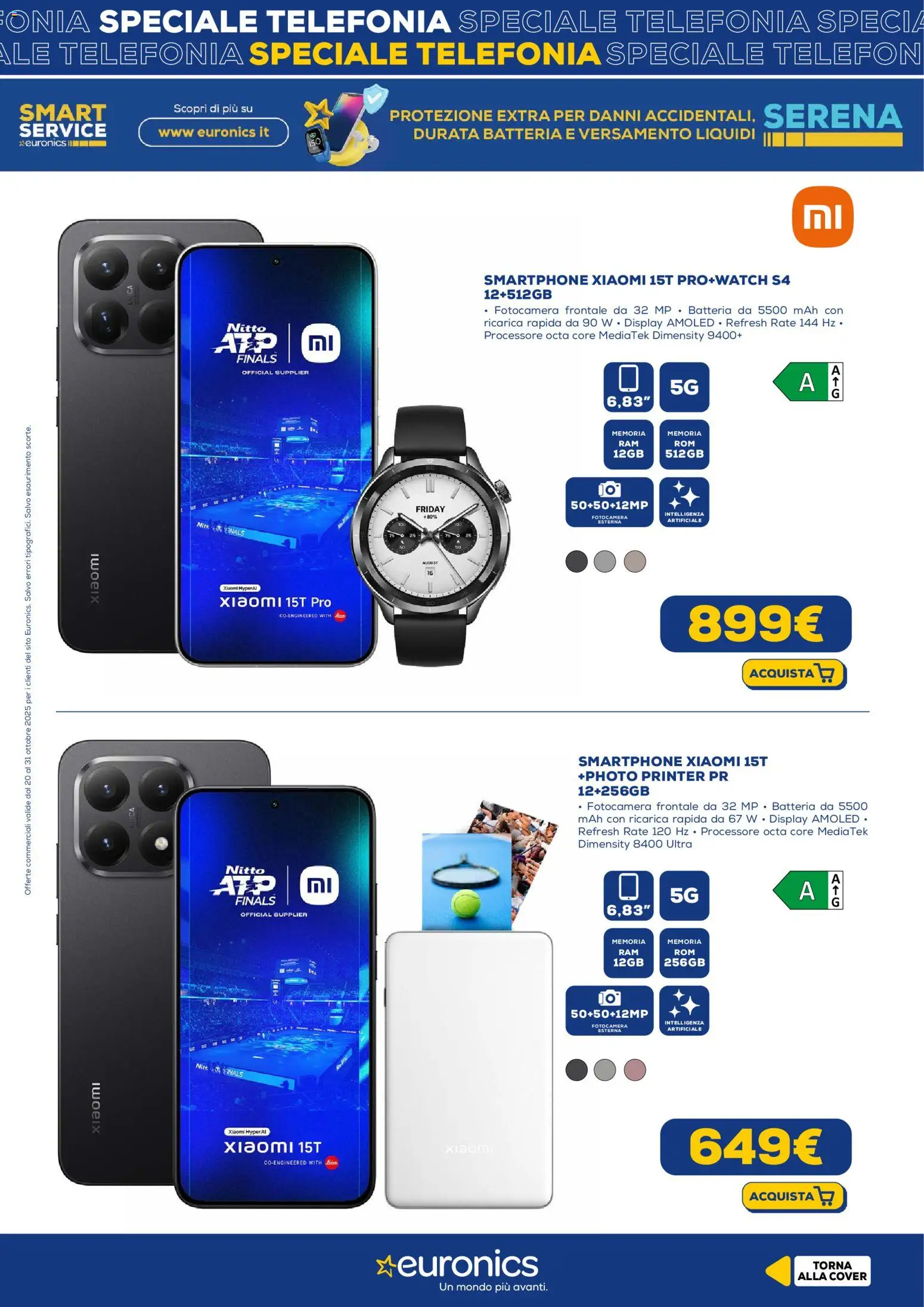 Volantino Euronics del 20.10.2025 | Pagina: 4 | Prodotti: Xiaomi, Smartphone, Fotocamera, Batteria