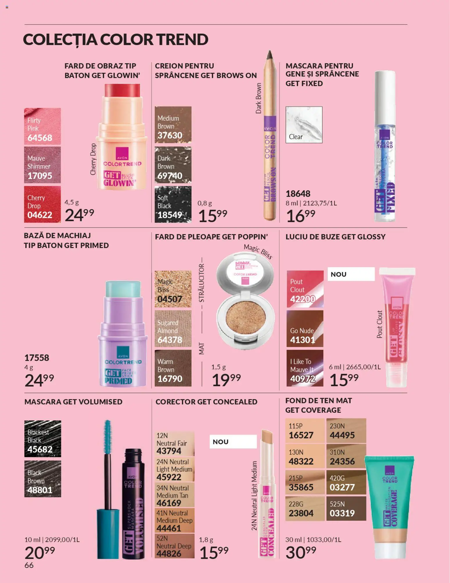 Noul catalog Avon – valabil de la 01.04.2026 | Pagină: 68 | Produse: Machiaj, Blush, Mascara, Luciu de buze