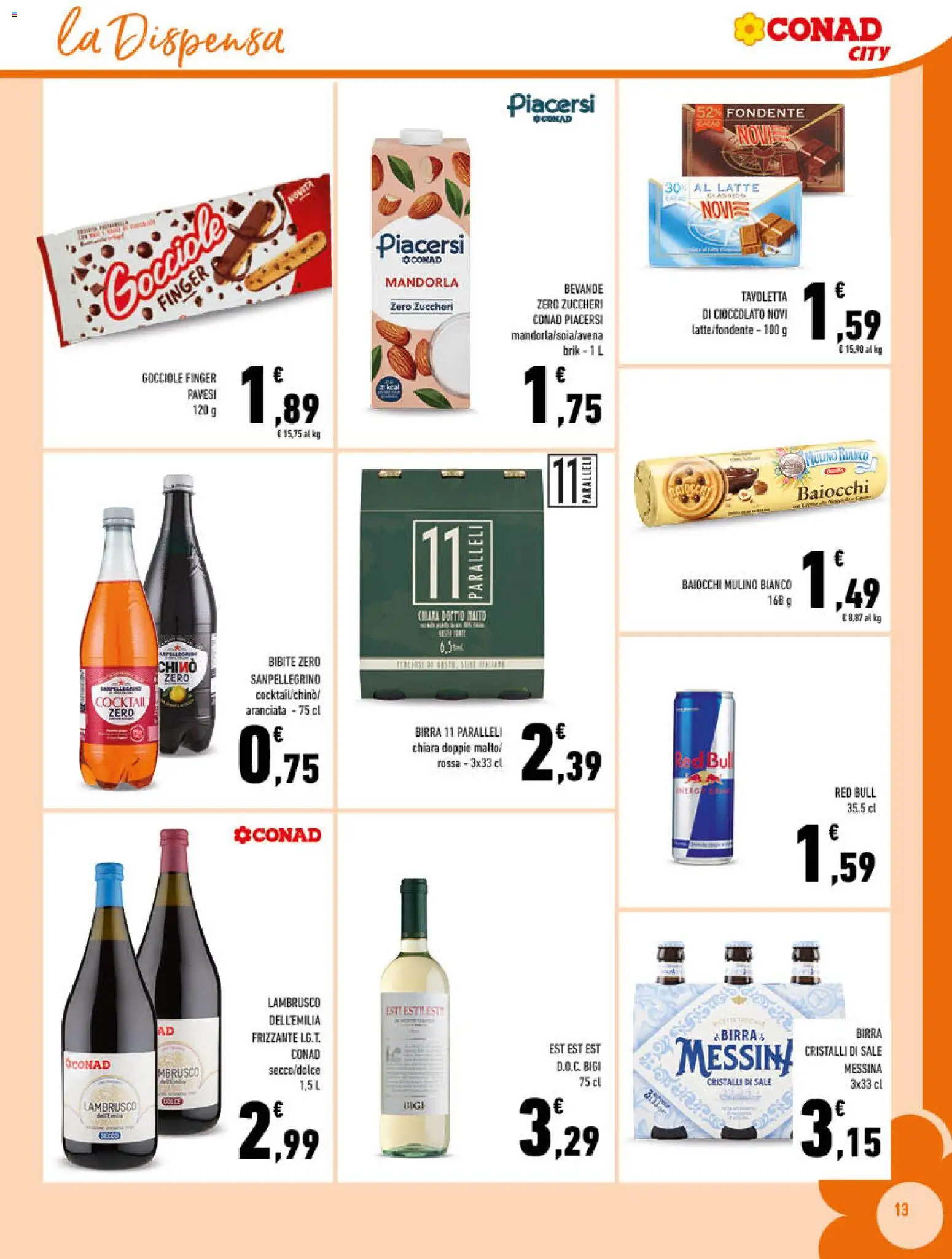 Volantino Conad del 26.02.2026 | Pagina: 13 | Prodotti: Cioccolato, Birra, Sale, Bibite