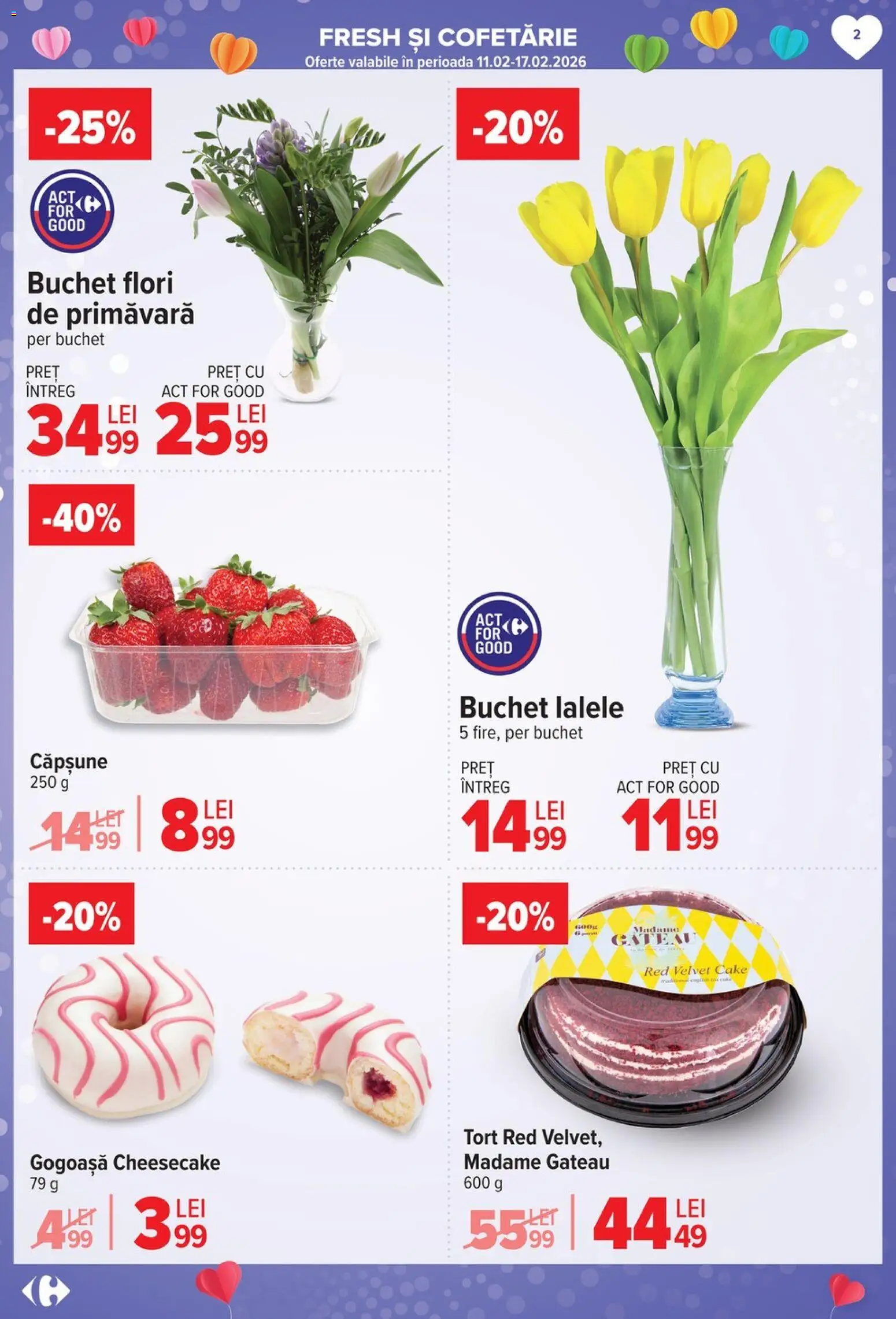 Noul catalog Carrefour – valabil de la 04.02.2026 | Pagină: 2 | Produse: Zmeură, Ciocolată, Înghețată