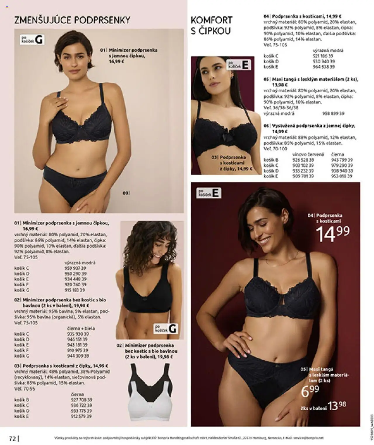 Nové Bonprix akcie – leták je platný od 23.09.2025 | Strana: 74 | Produkty: Podprsenka