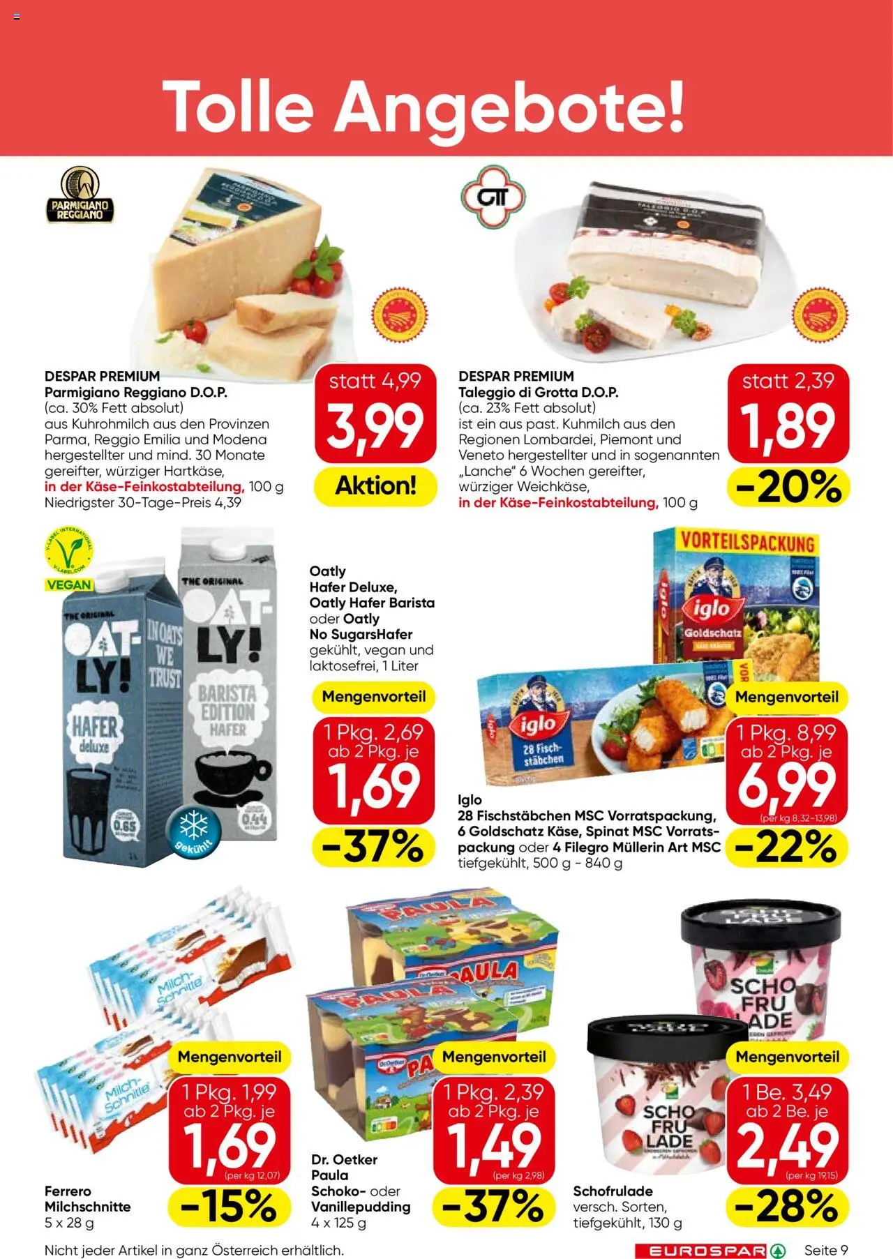 Eurospar Flugblatt - Kärnten gültig ab 25.09.2025 | Seite: 9 | Produkte: Milch, Fisch