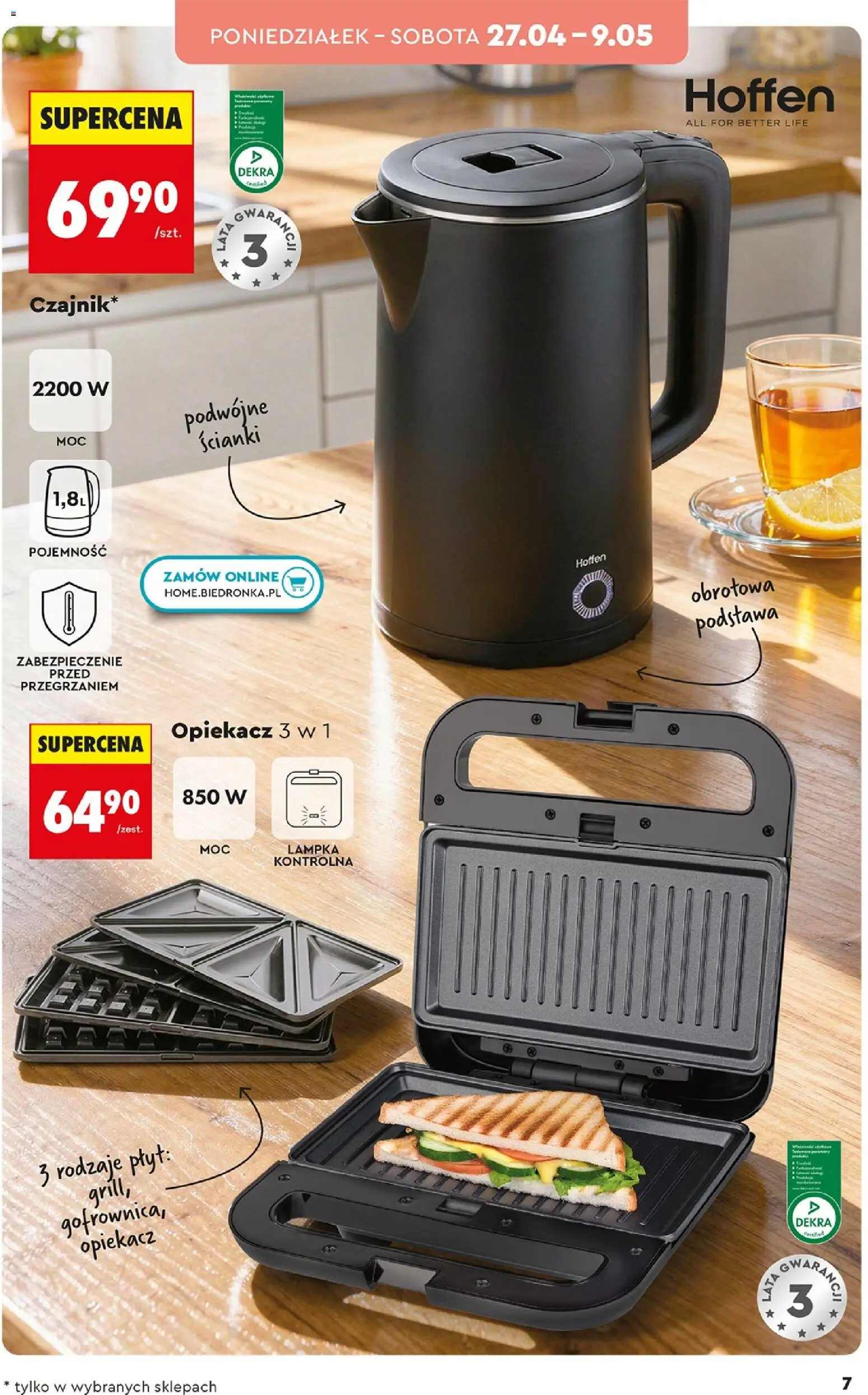 Biedronka gazetka - Hity i inspiracje od 25.04.2026 | Strona: 7 | Produkty: Grill, Opiekacz, Sandwich