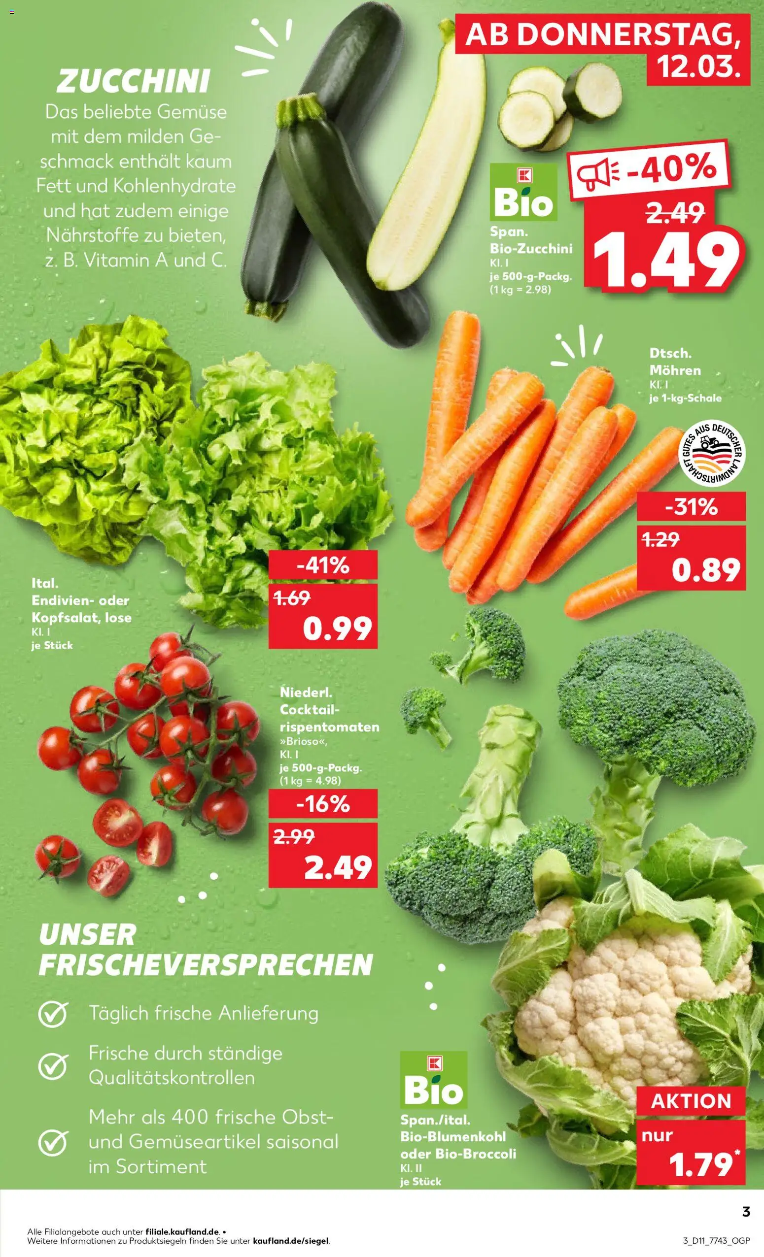 Kaufland Prospekt Völklingen	 – gültig ab 12.03.2026 | Seite: 3 | Produkte: Mohren, Gemüse, Obst, Zucchini
