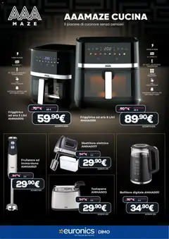 Anteprima del volantino Euronics volantino Aaamaze valido a partire dal 05.03.2026 | Pagina: 8 | Prodotti: Friggitrice ad aria, Frullatore, Tostapane, Friggitrice