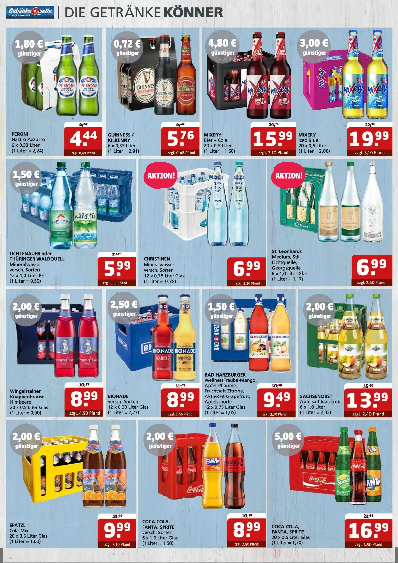 Getränke Quelle Prospekt – gültig ab 08.12.2025 | Seite: 5 | Produkte: Sprite, Bionade, Apfelsaft, Mineralwasser